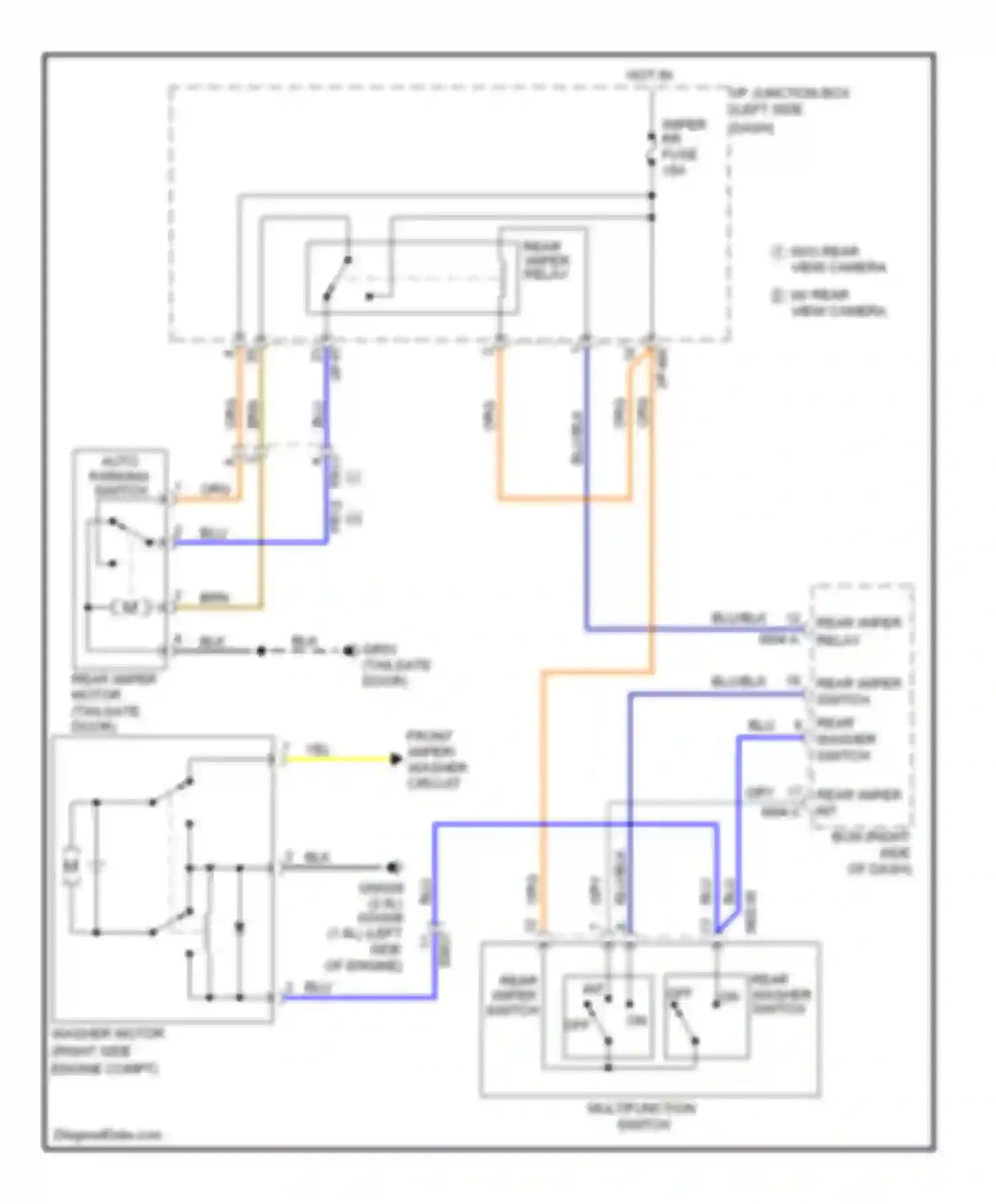 Wiring diagram w/o rear view camera for Kia Soul I facelift (2011-2014) (2 of 2)