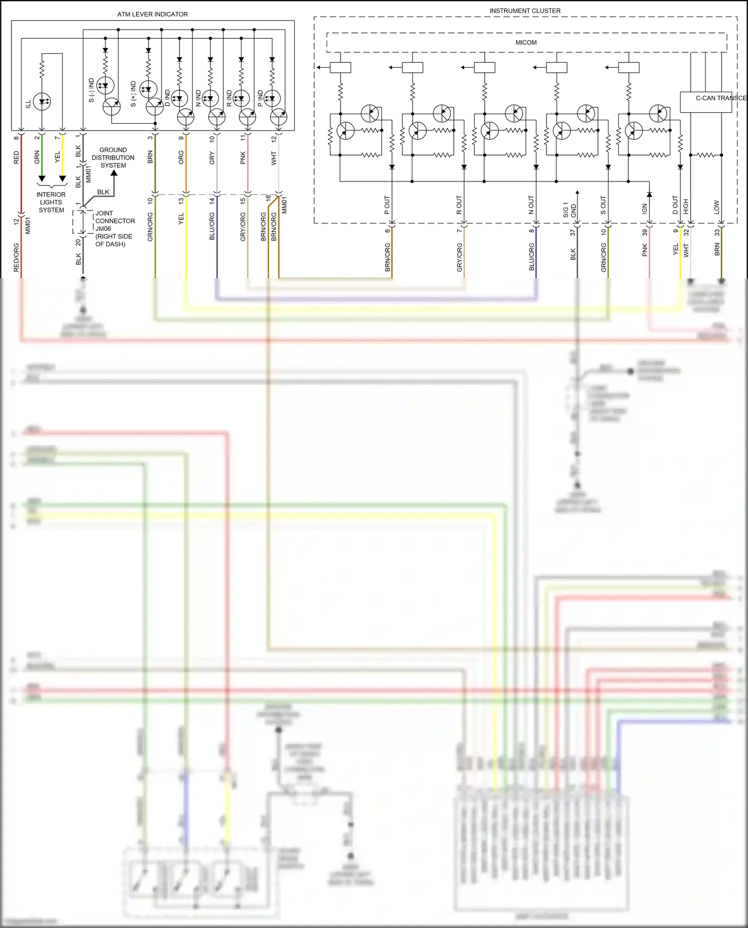 Wiring diagram down shift for Kia Soul II facelift (2016-2019) (4 of 10)