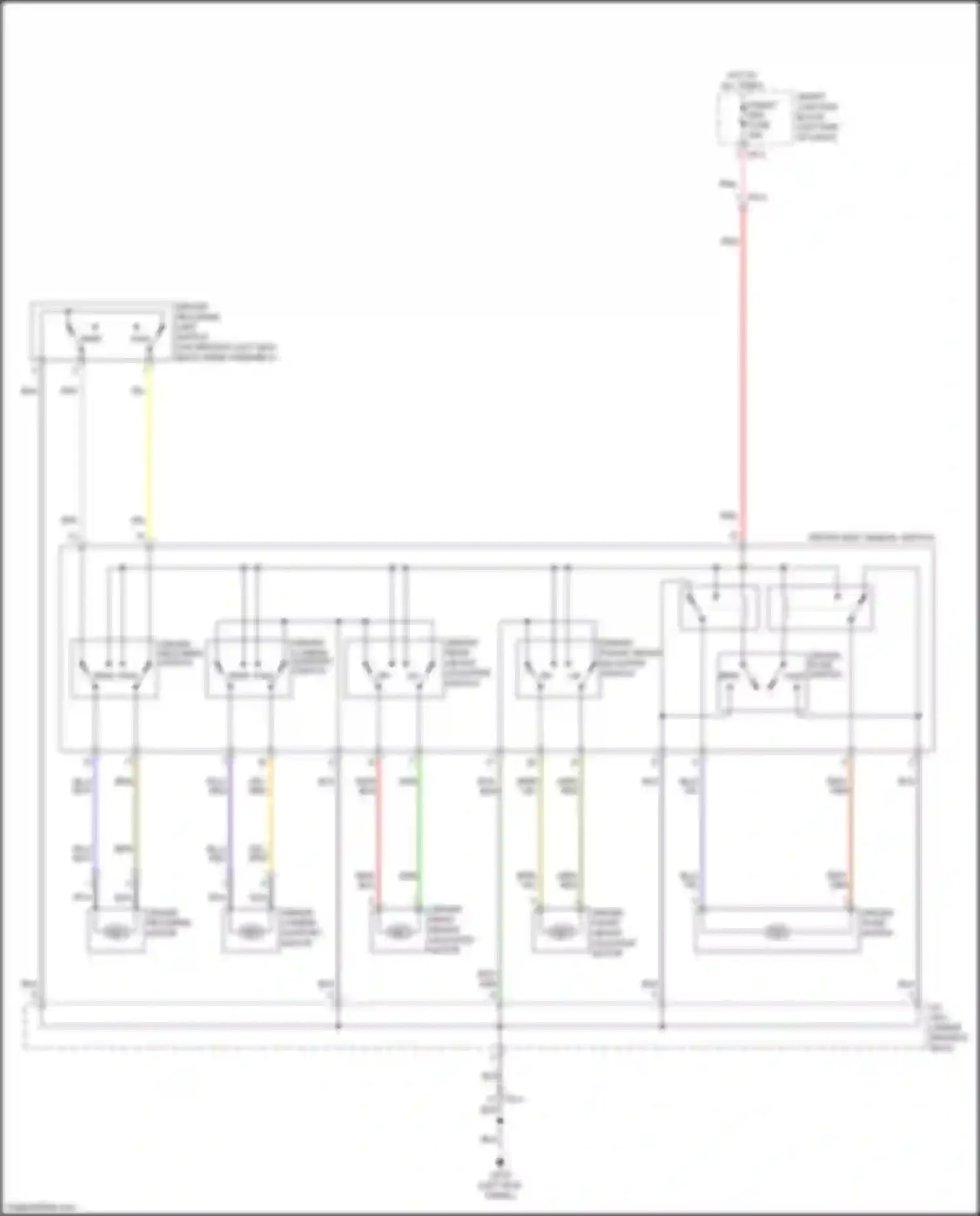 Wiring diagram driver rear height adjuster switch for Kia Soul II facelift (2016-2019) (1 of 1)