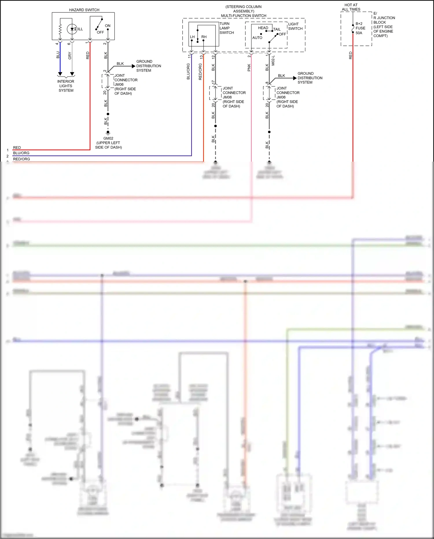Wiring diagram hazard switch for Kia Soul II facelift (2016-2019) (2 of 5)