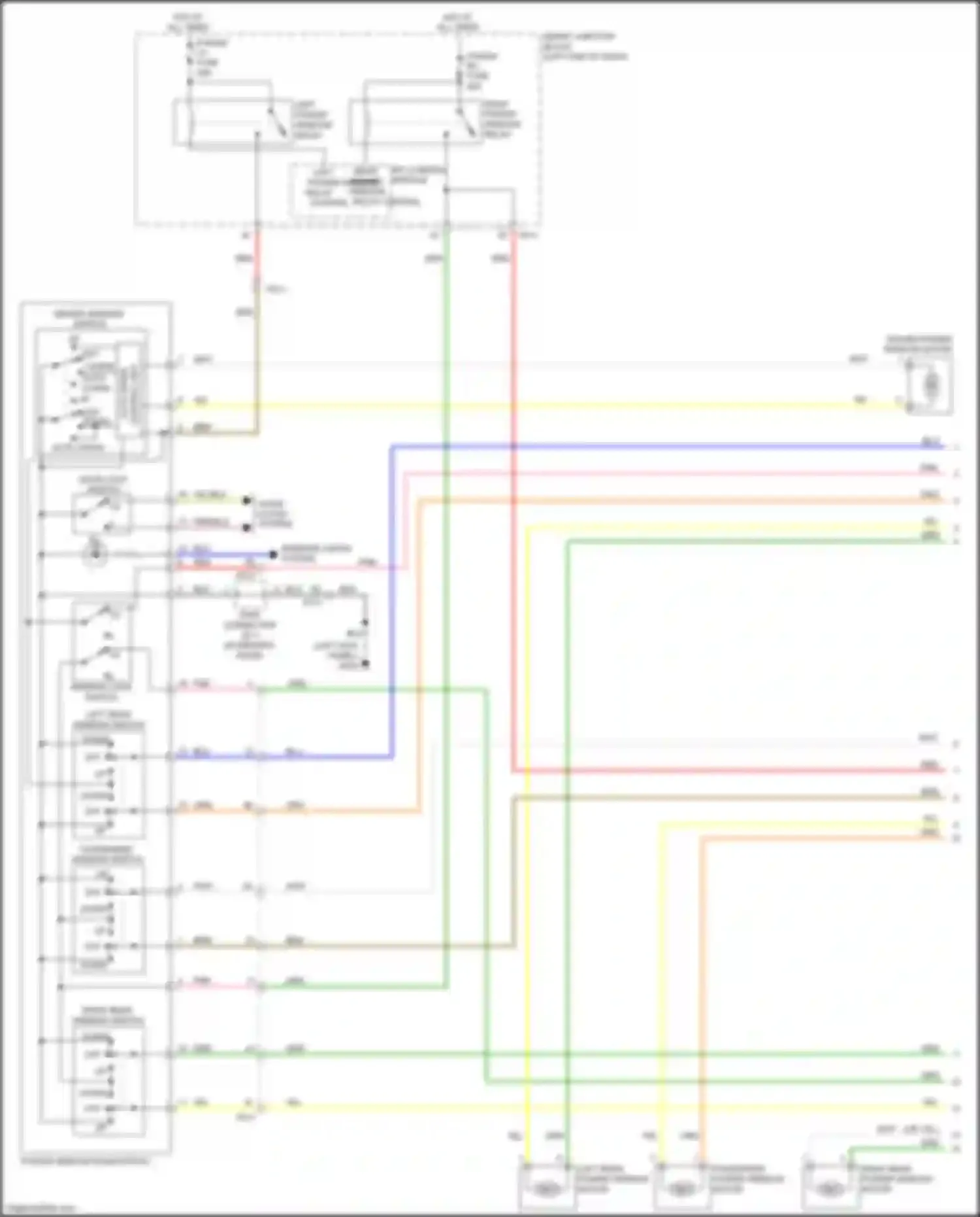 Wiring diagram left power window relay control for Kia Soul II facelift (2016-2019) (2 of 2)