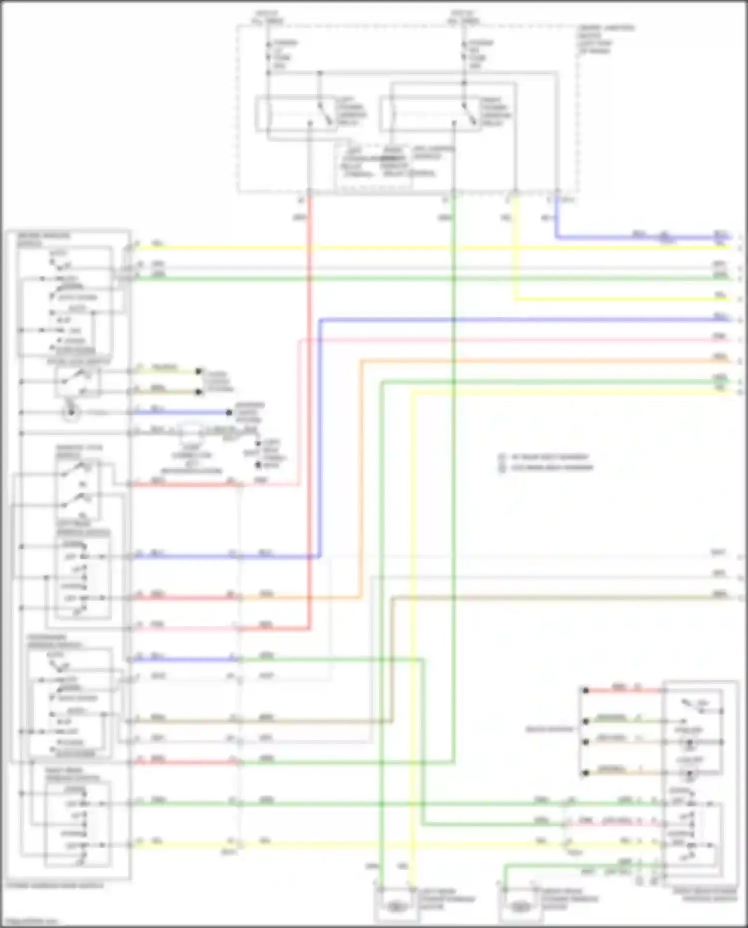 Wiring diagram left power window relay control for Kia Soul II facelift (2016-2019) (1 of 2)
