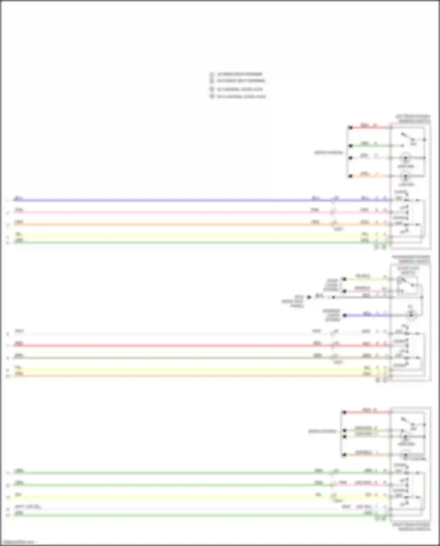 Wiring diagram left rear power window switch for Kia Soul II facelift (2016-2019) (3 of 4)