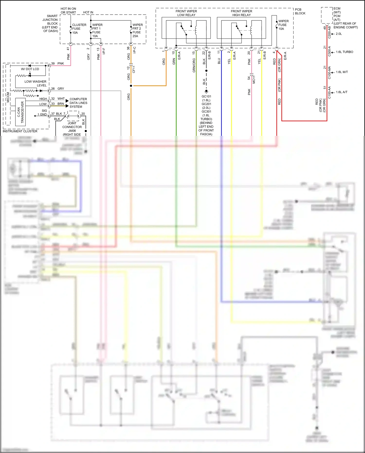 Wiring diagram mist switch for Kia Soul II facelift (2016-2019) (1 of 1)