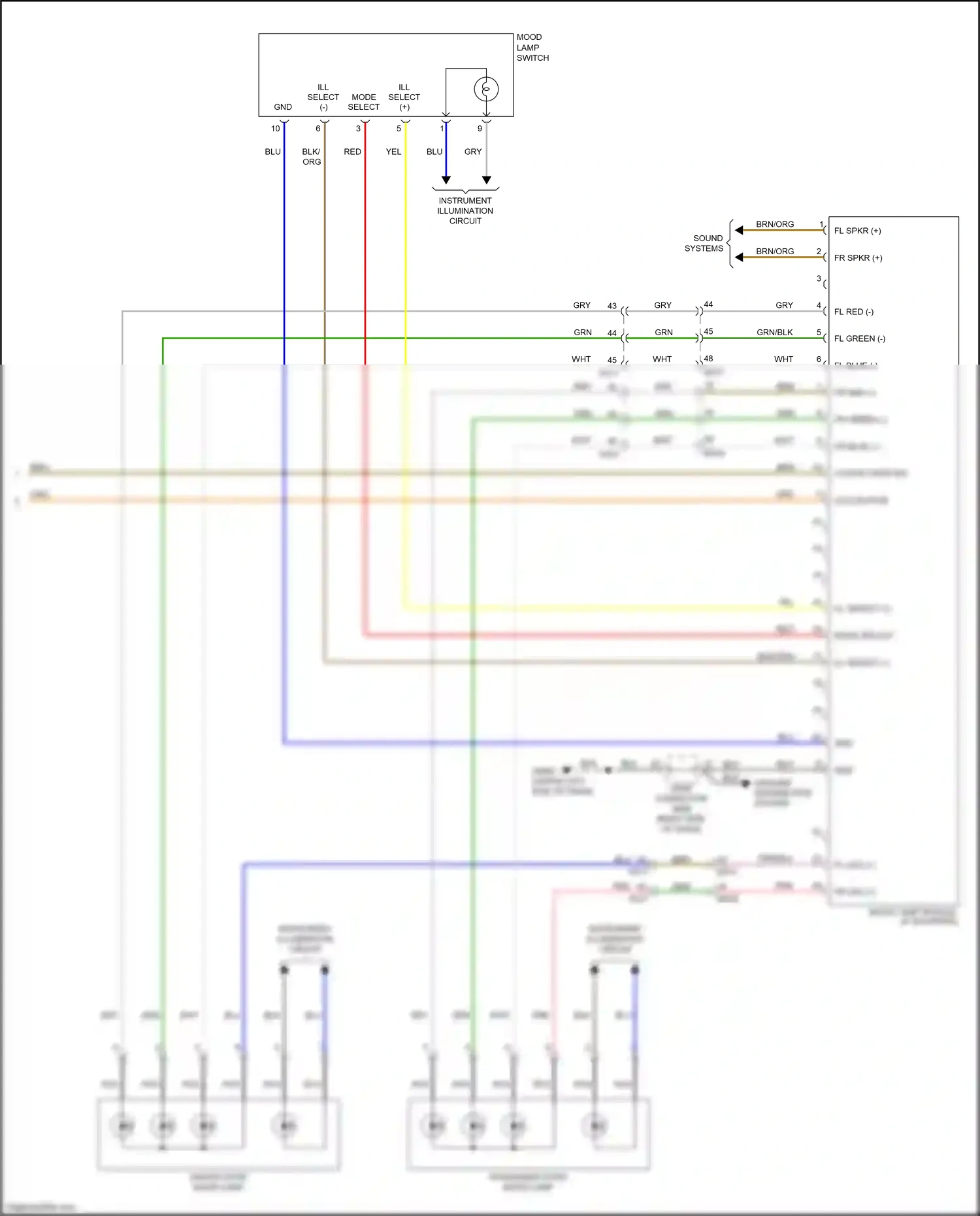 Wiring diagram mode select for Kia Soul II facelift (2016-2019) (1 of 1)