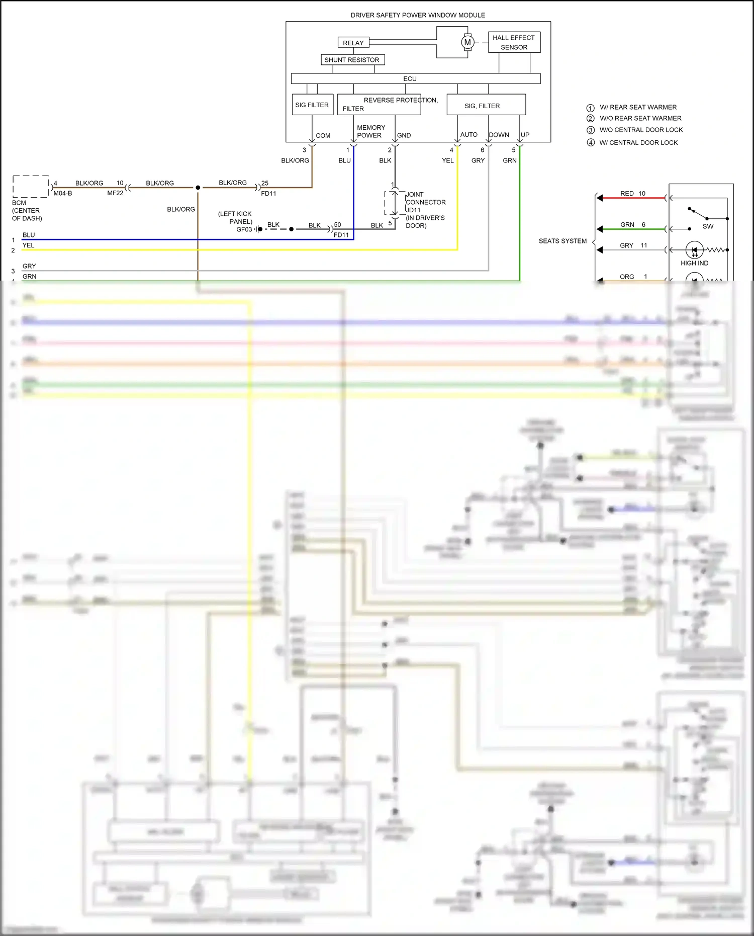 Wiring diagram seats system for Kia Soul II facelift (2016-2019) (7 of 8)