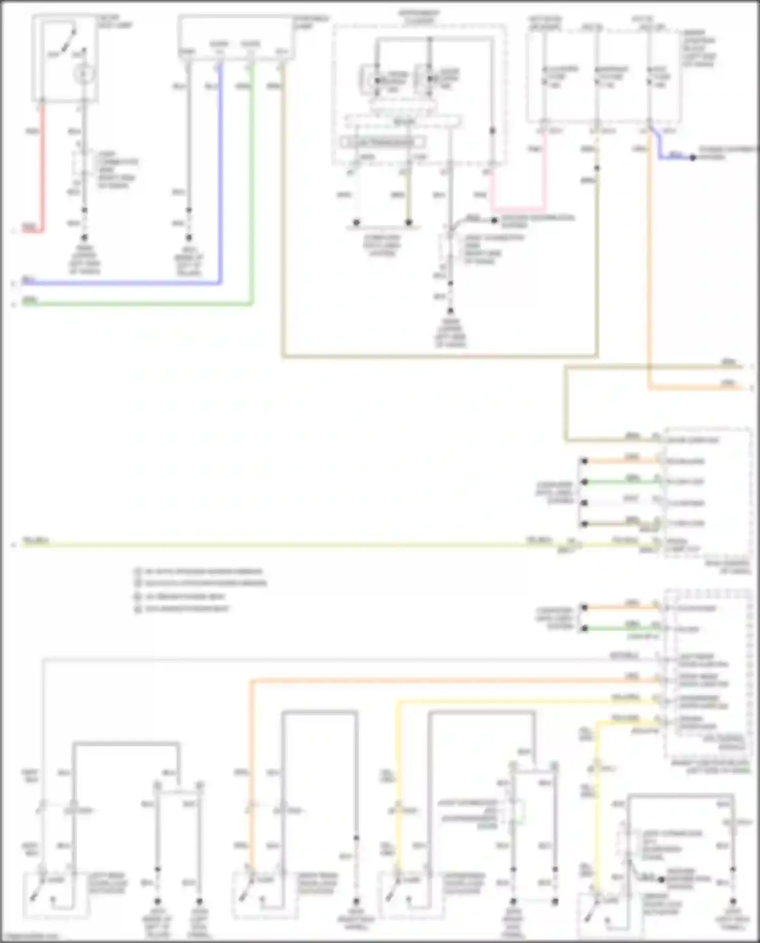 Wiring diagram w/ auto up/down power window w/o auto up/down power window for Kia Soul II facelift (2016-2019) (1 of 4)
