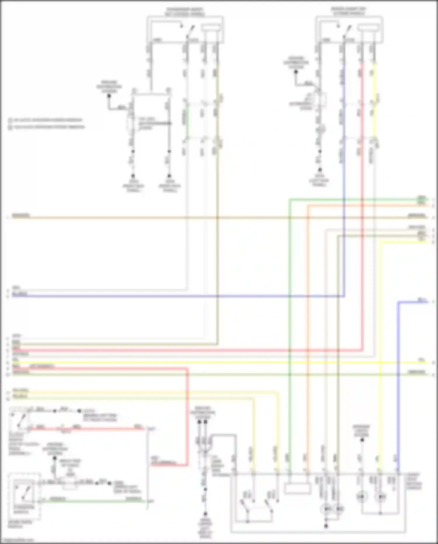 Wiring diagram w/ auto up/down power window w/o auto up/down power window for Kia Soul II facelift (2016-2019) (3 of 4)
