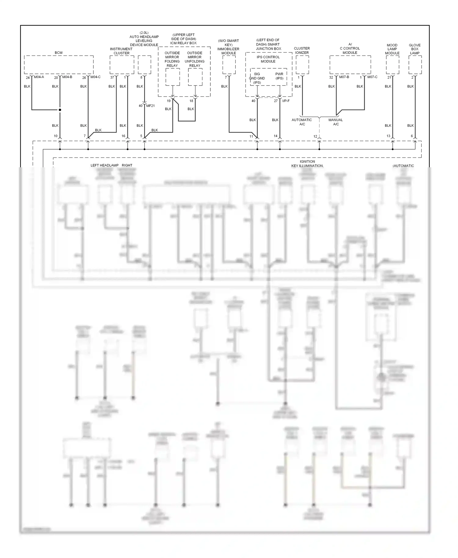 Kia Soul II (2013-2016) (automatic a/c) a/c control module wiring diagram  (1 of 2)