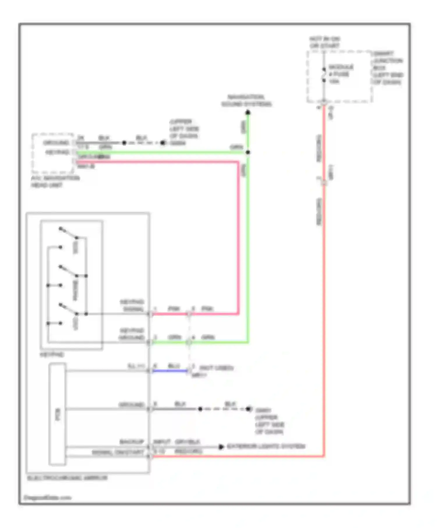 Wiring diagram backup signal on/start input 9 10 for Kia Soul II (2013-2016) (1 of 1)