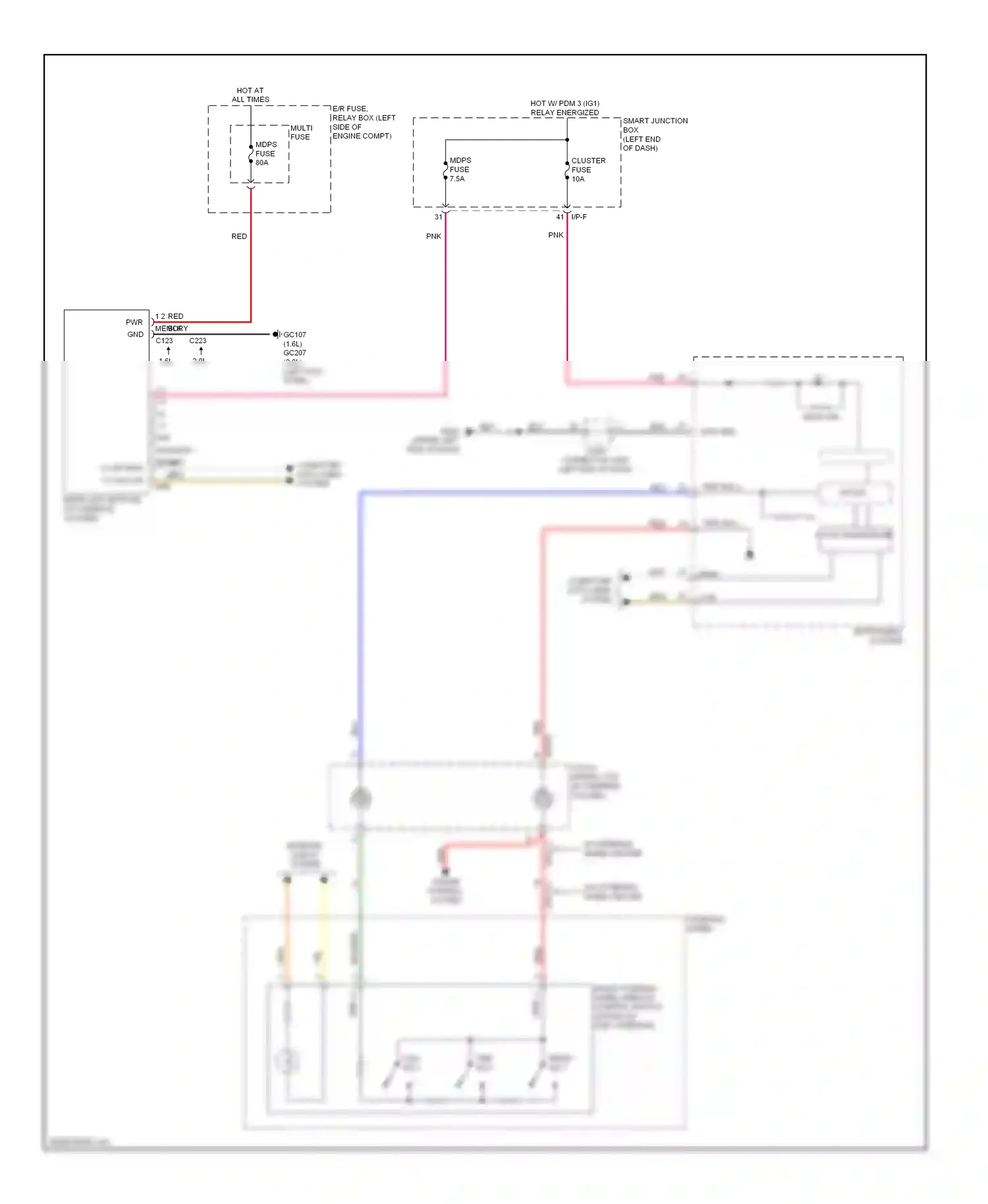 Wiring diagram mdps ind for Kia Soul II (2013-2016) (1 of 2)