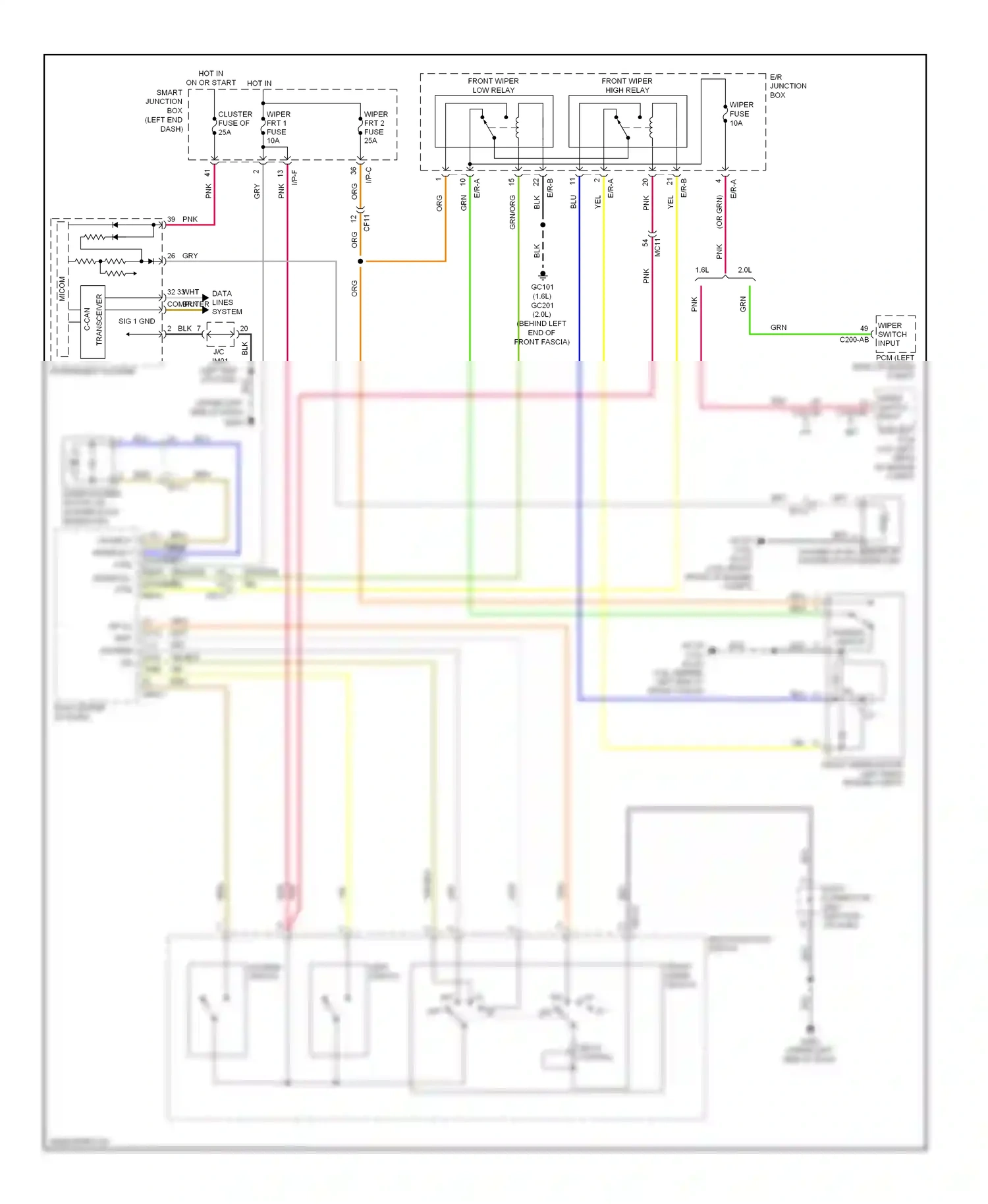 Kia Soul II (2013-2016) mist switch wiring diagram  (1 of 1)