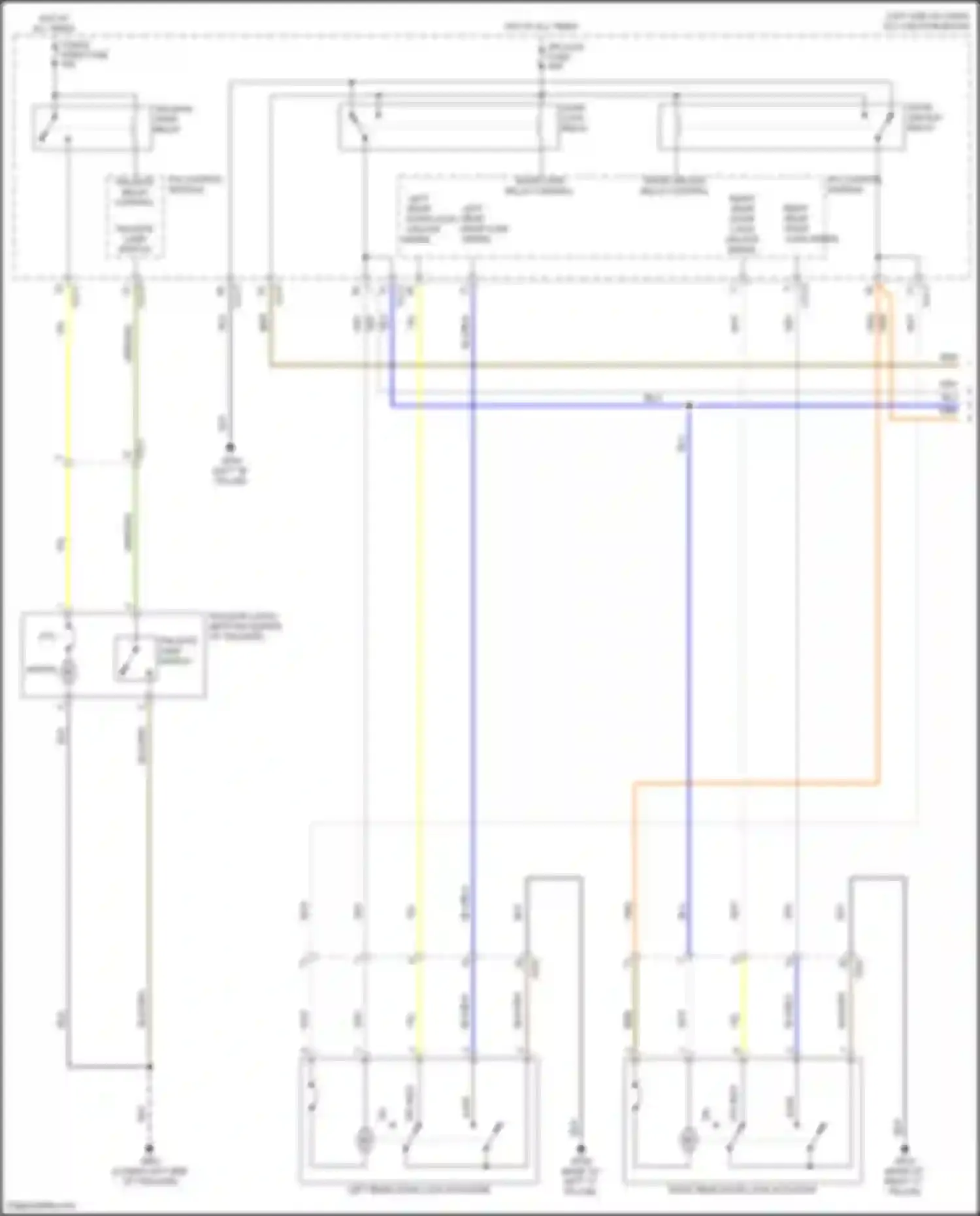 Wiring diagram left rear door lock/ unlock signal for Kia Soul III facelift (2022-2024) (1 of 2)
