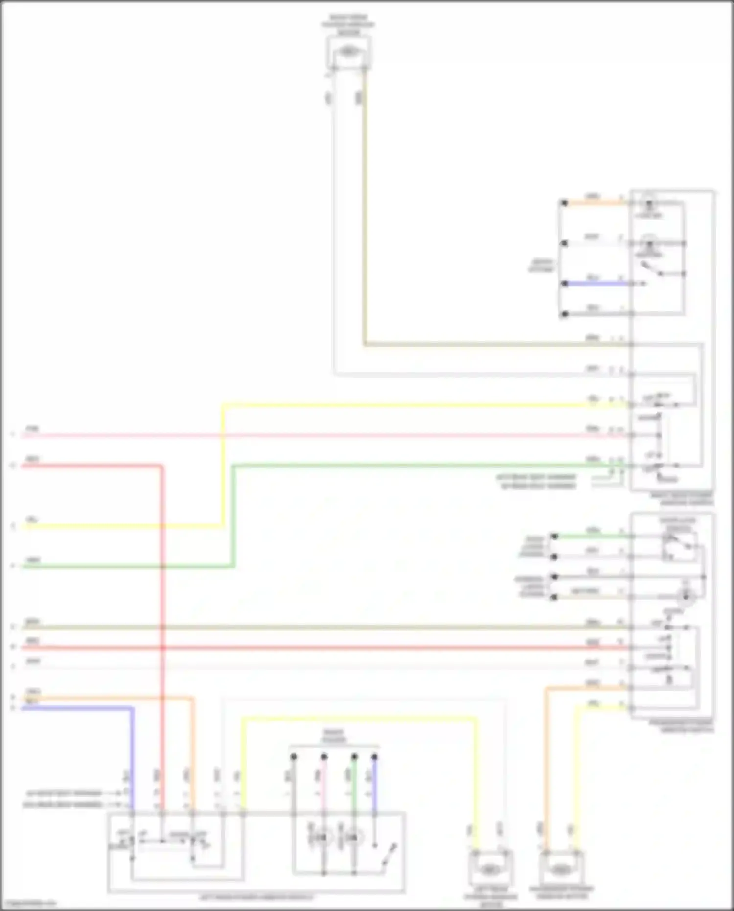 Wiring diagram passenger power window motor for Kia Soul III facelift (2022-2024) (1 of 2)