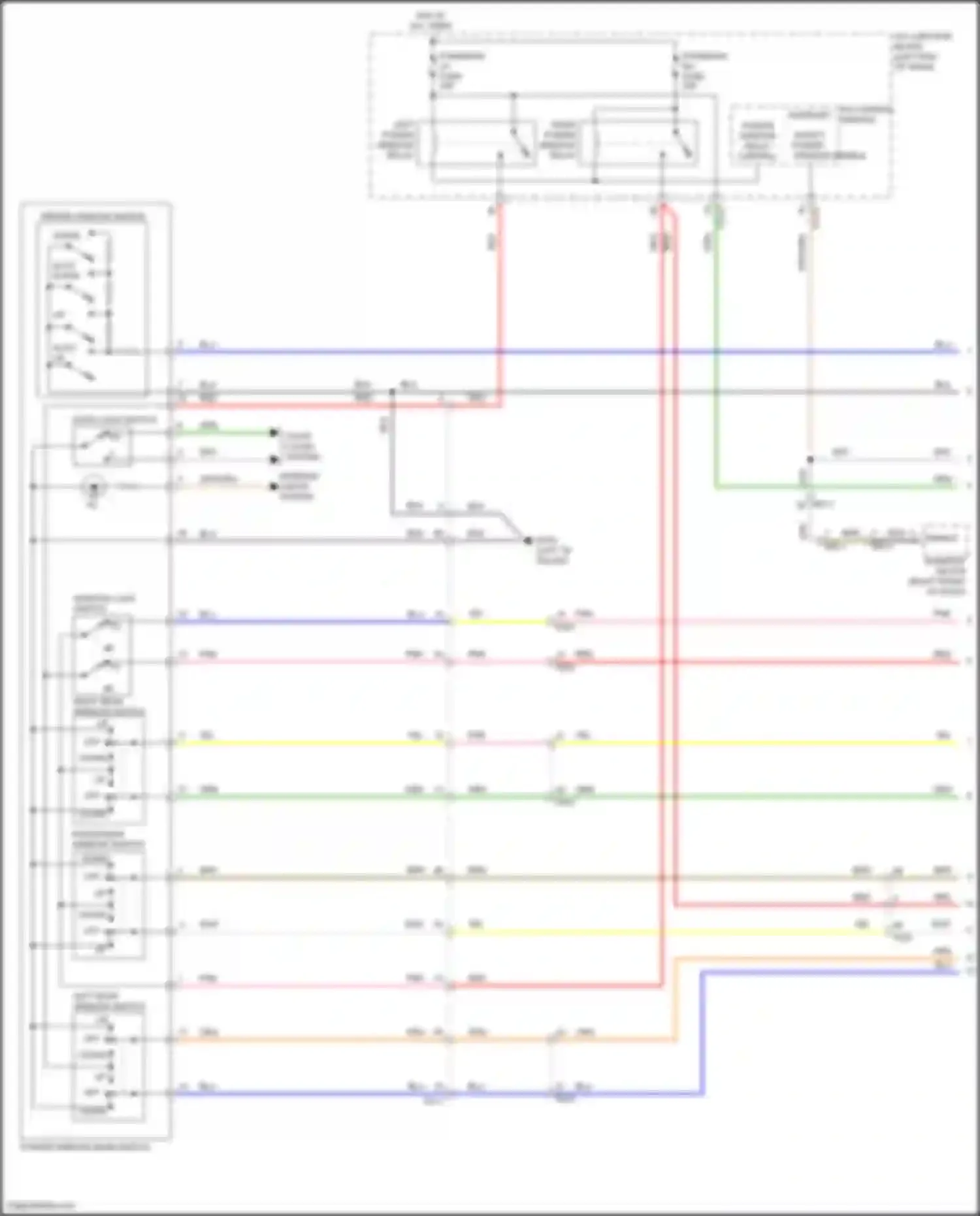Wiring diagram right rear window switch for Kia Soul III facelift (2022-2024) (2 of 3)