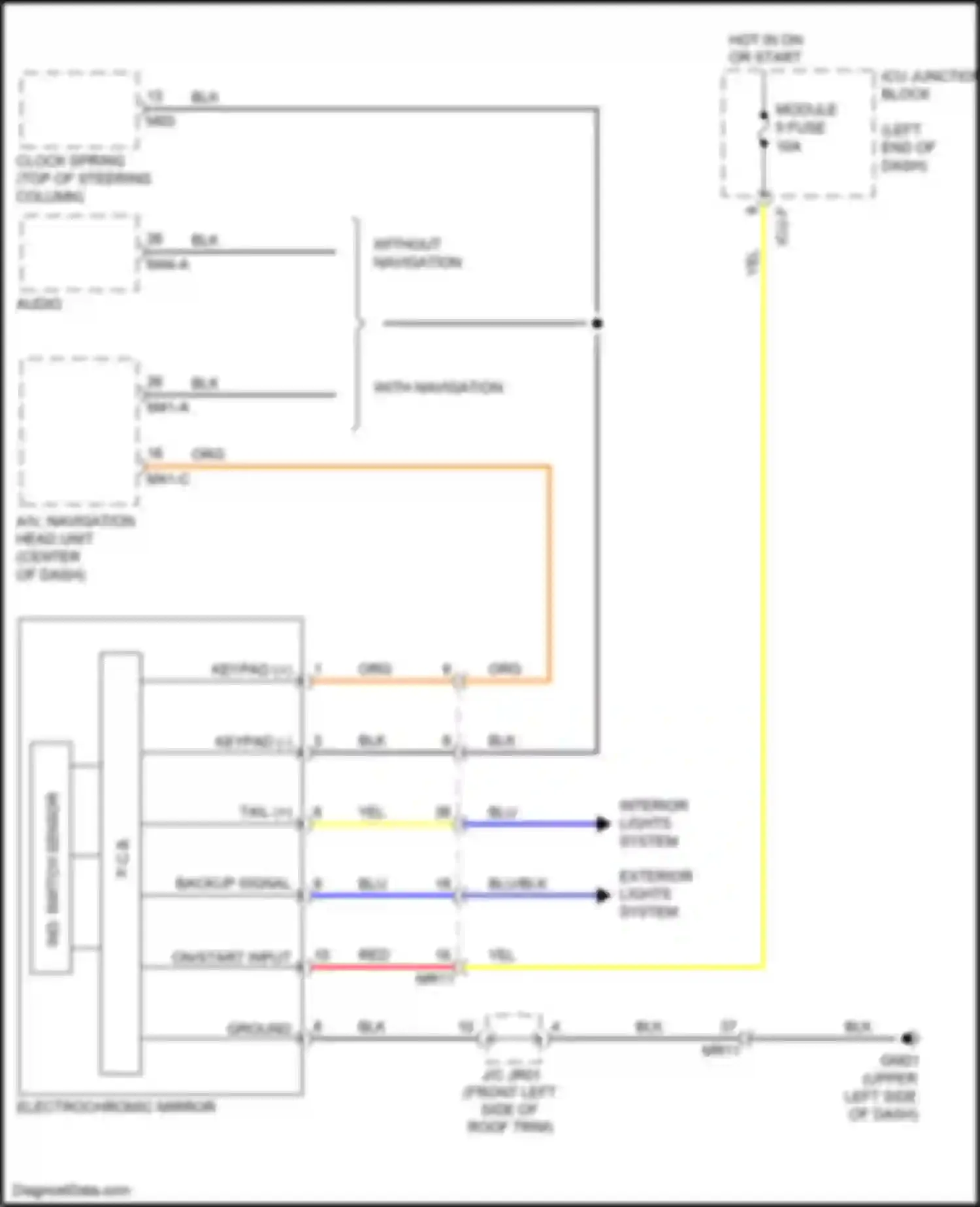 Soul Kia III (2019-2024): Electrochromic mirror circuit, w/ mts