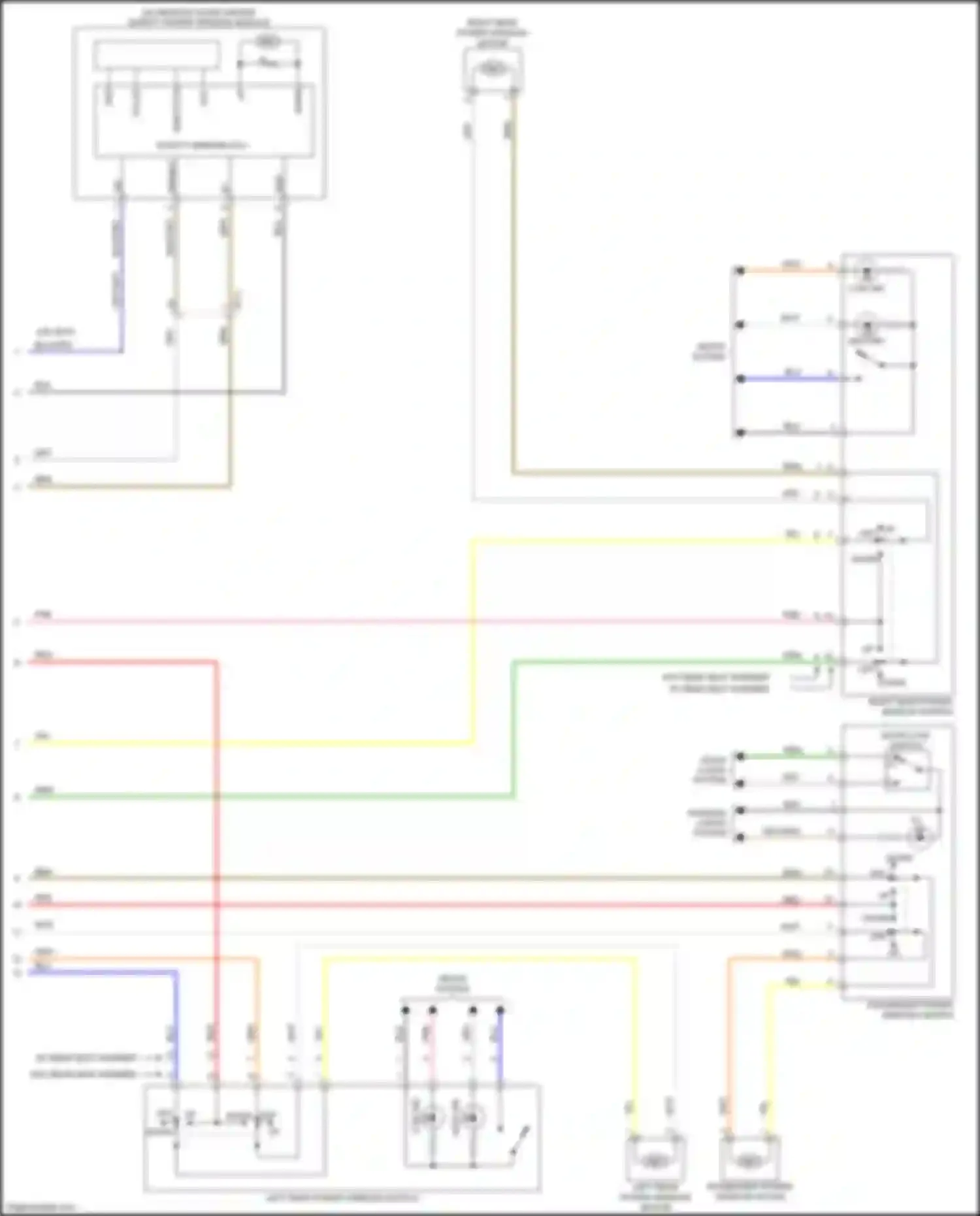 Wiring diagram left rear power window motor for Kia Soul III (2019-2024) (1 of 3)