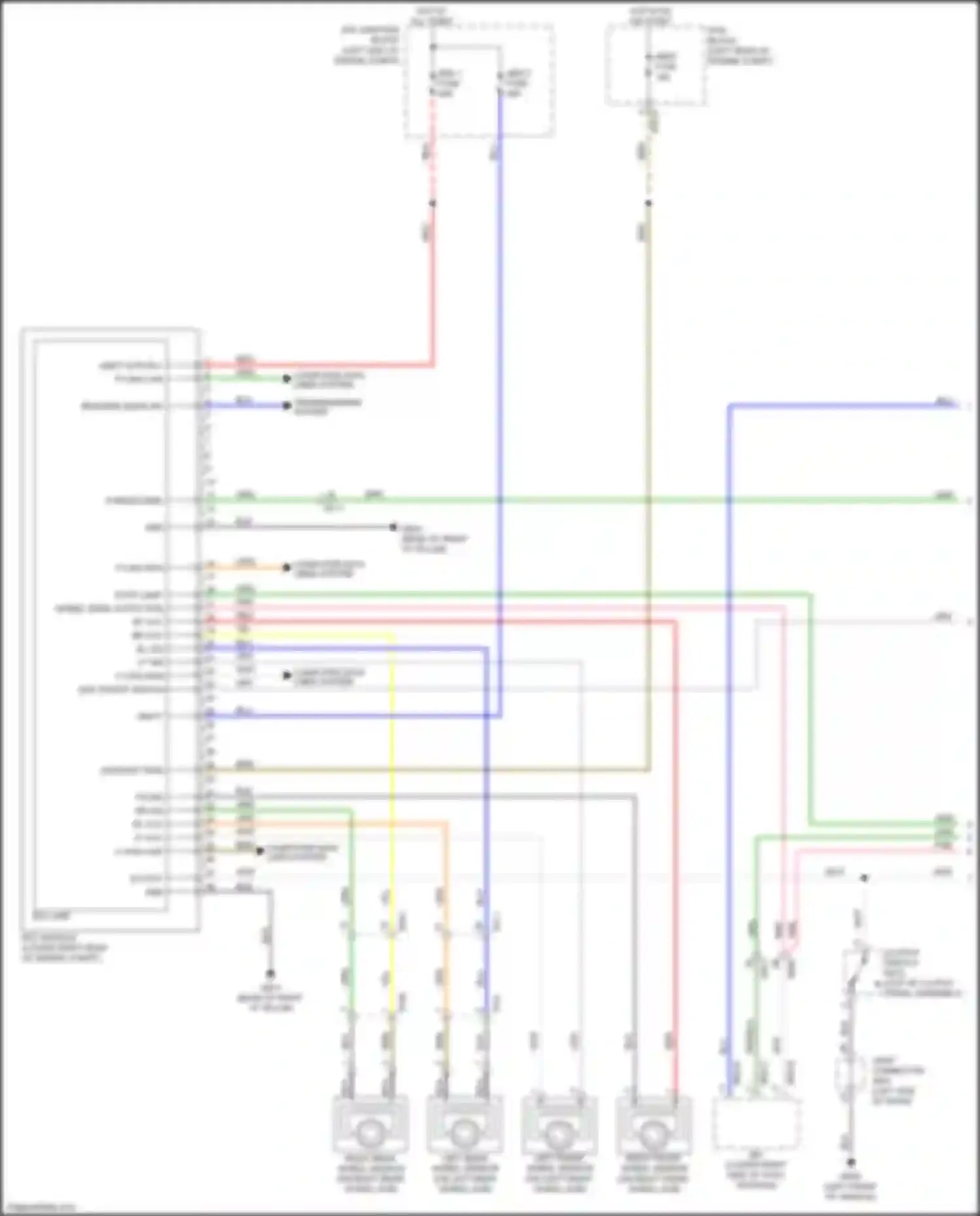 Wiring diagram left rear wheel sensor for Kia Soul III (2019-2024) (1 of 2)