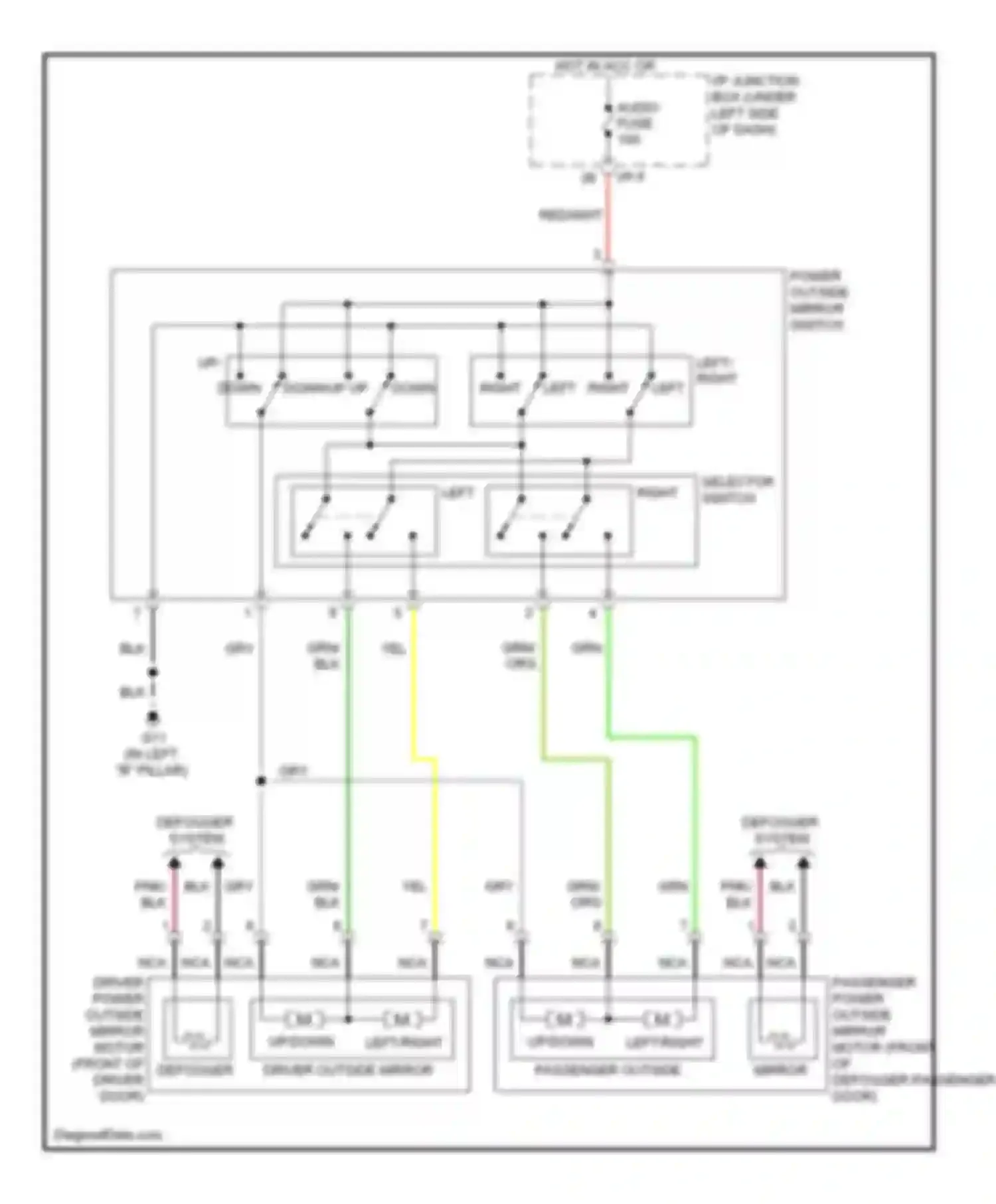Wiring diagram defogger system for Kia Spectra I facelift 2 (2004-2011) (2 of 2)
