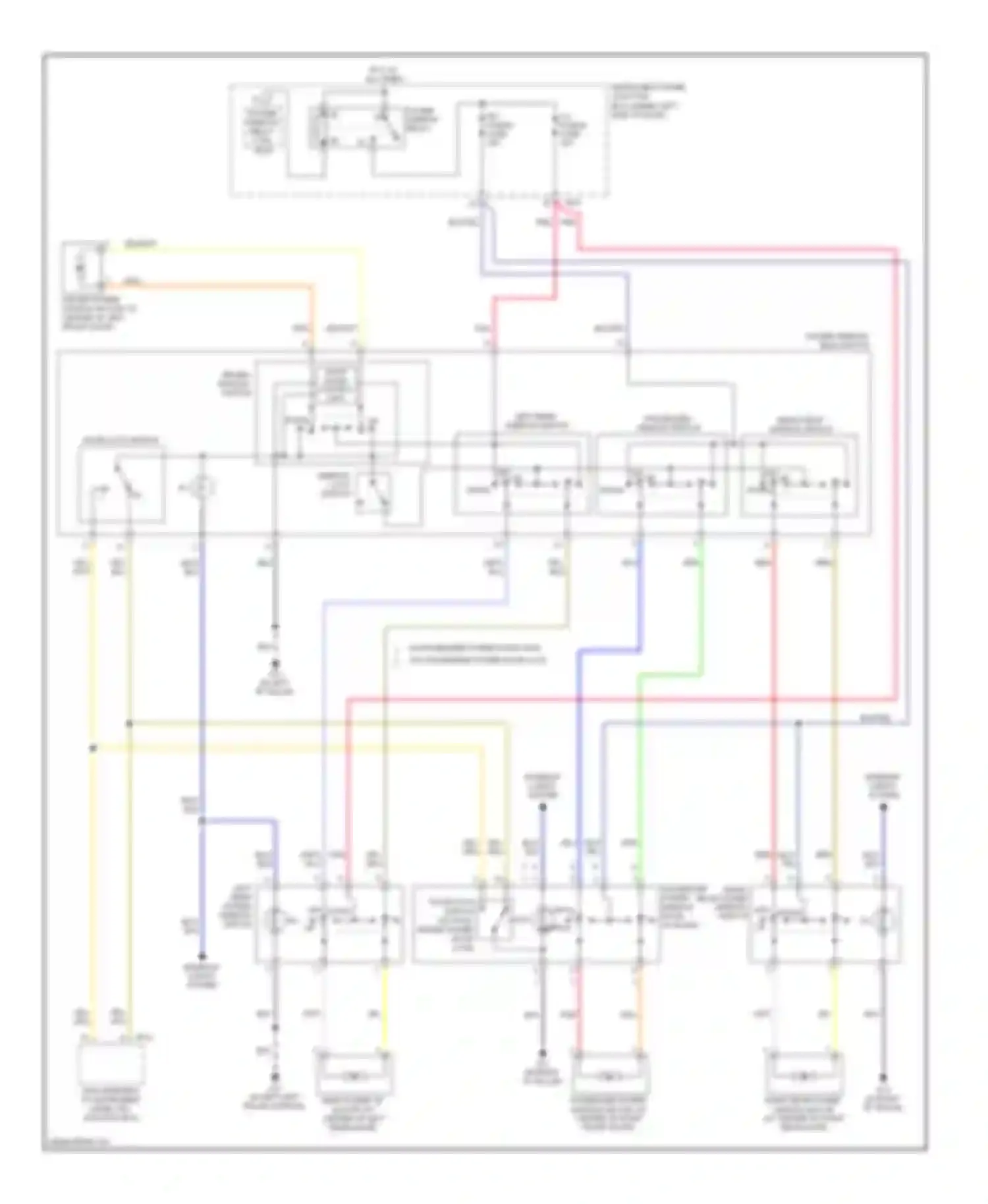 Wiring diagram door lock switch for Kia Spectra I facelift 2 (2004-2011) (3 of 3)