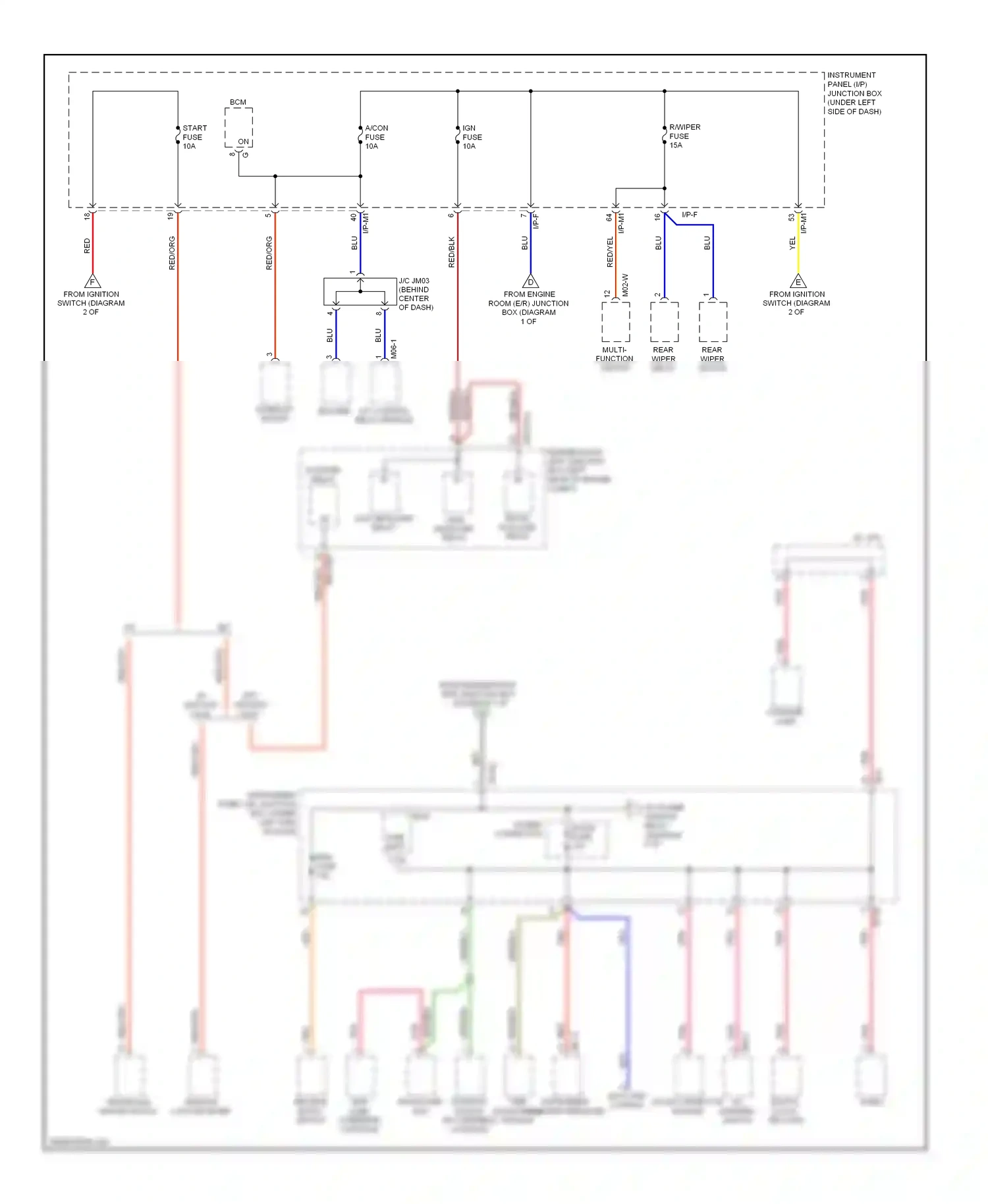 Kia Spectra I facelift 2 (2004-2011) keyless ignition entry lock receiver switch wiring diagram  (1 of 1)