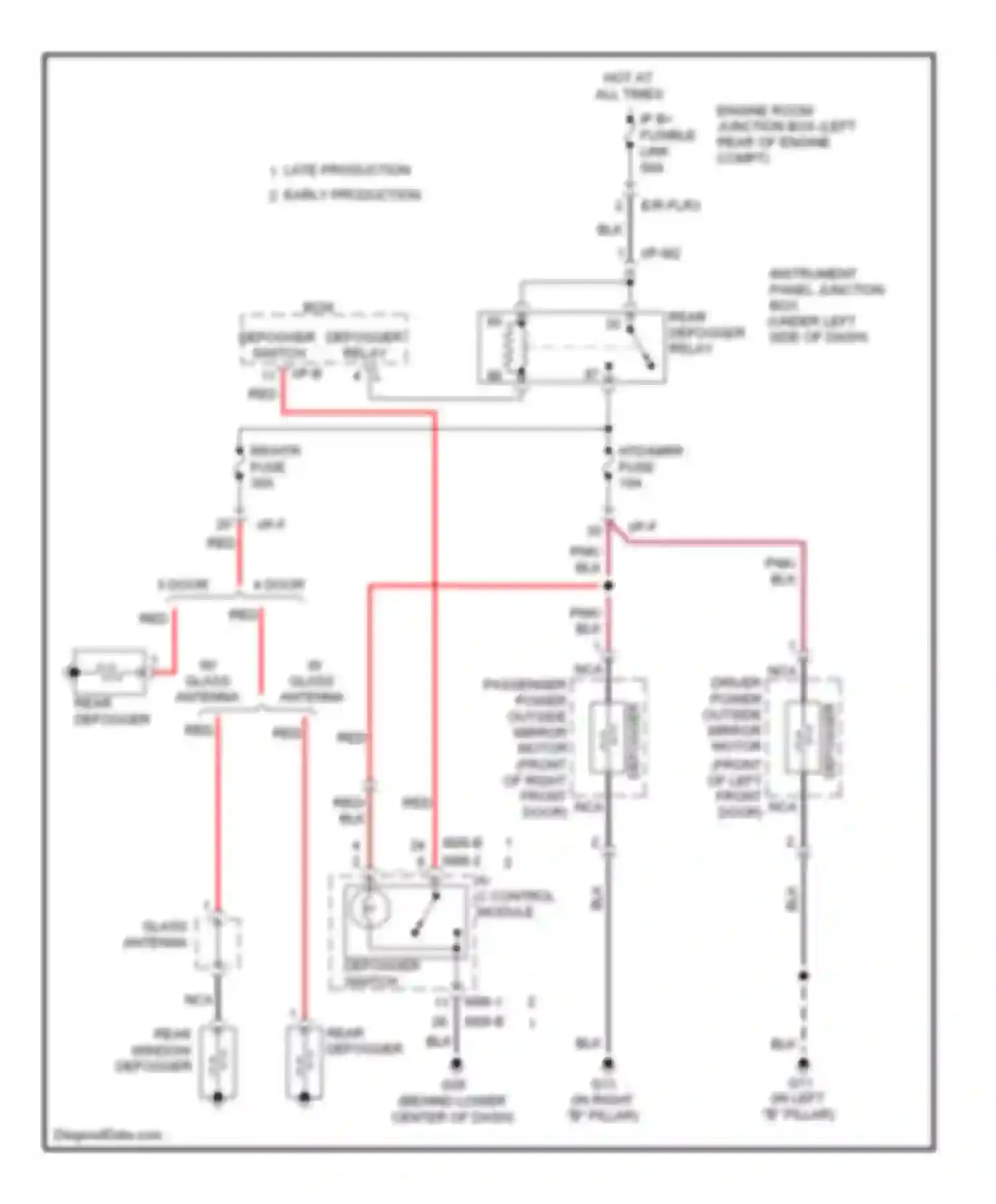 Wiring diagram red for Kia Spectra I facelift 2 (2004-2011) (4 of 31)