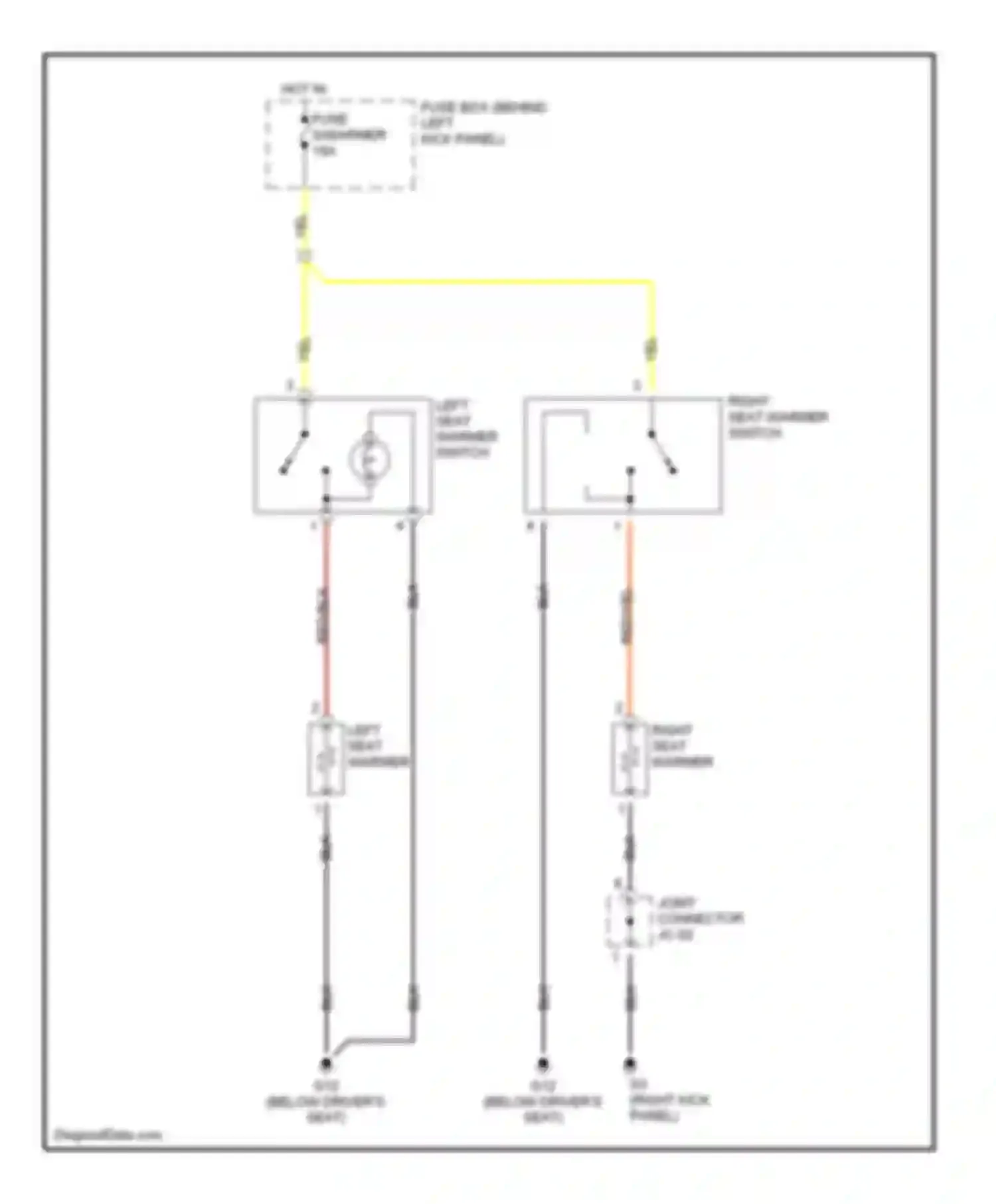 Spectra Kia I facelift (2001-2004): Power seat circuits