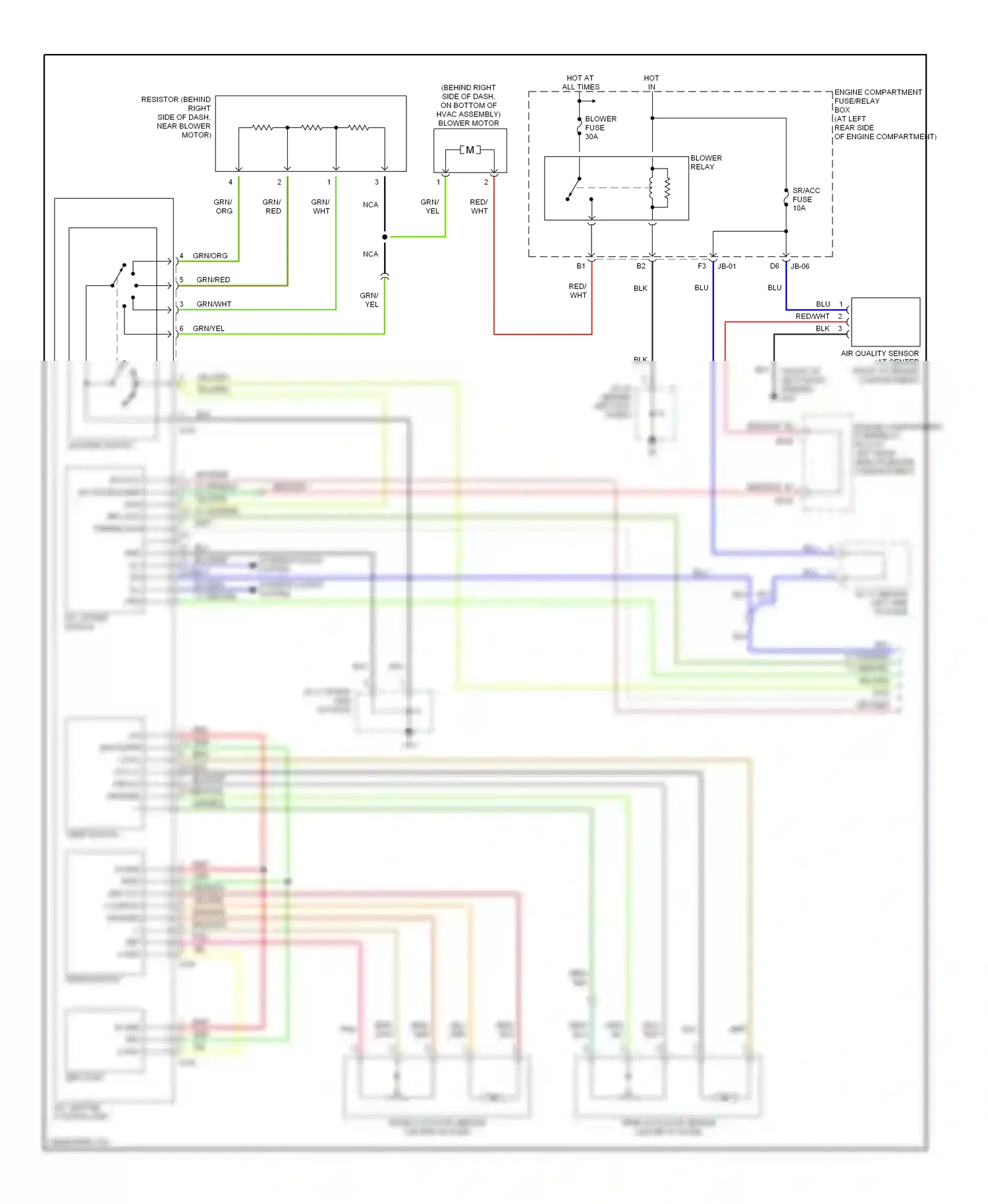 Kia Spectra I facelift (2001-2004) blower switch wiring diagram  (1 of 1)