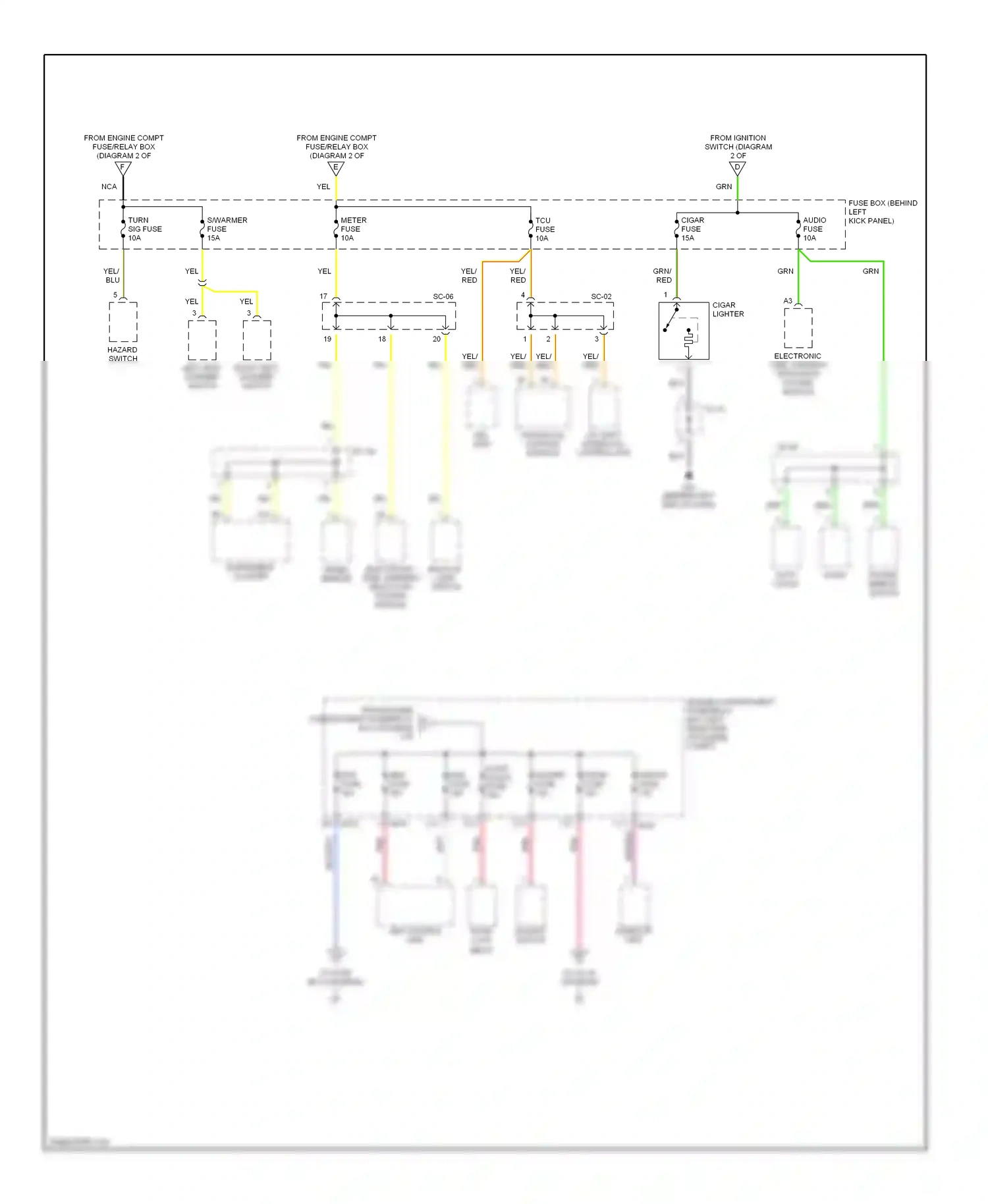 Wiring diagram blu for Kia Spectra I facelift (2001-2004) (17 of 25)