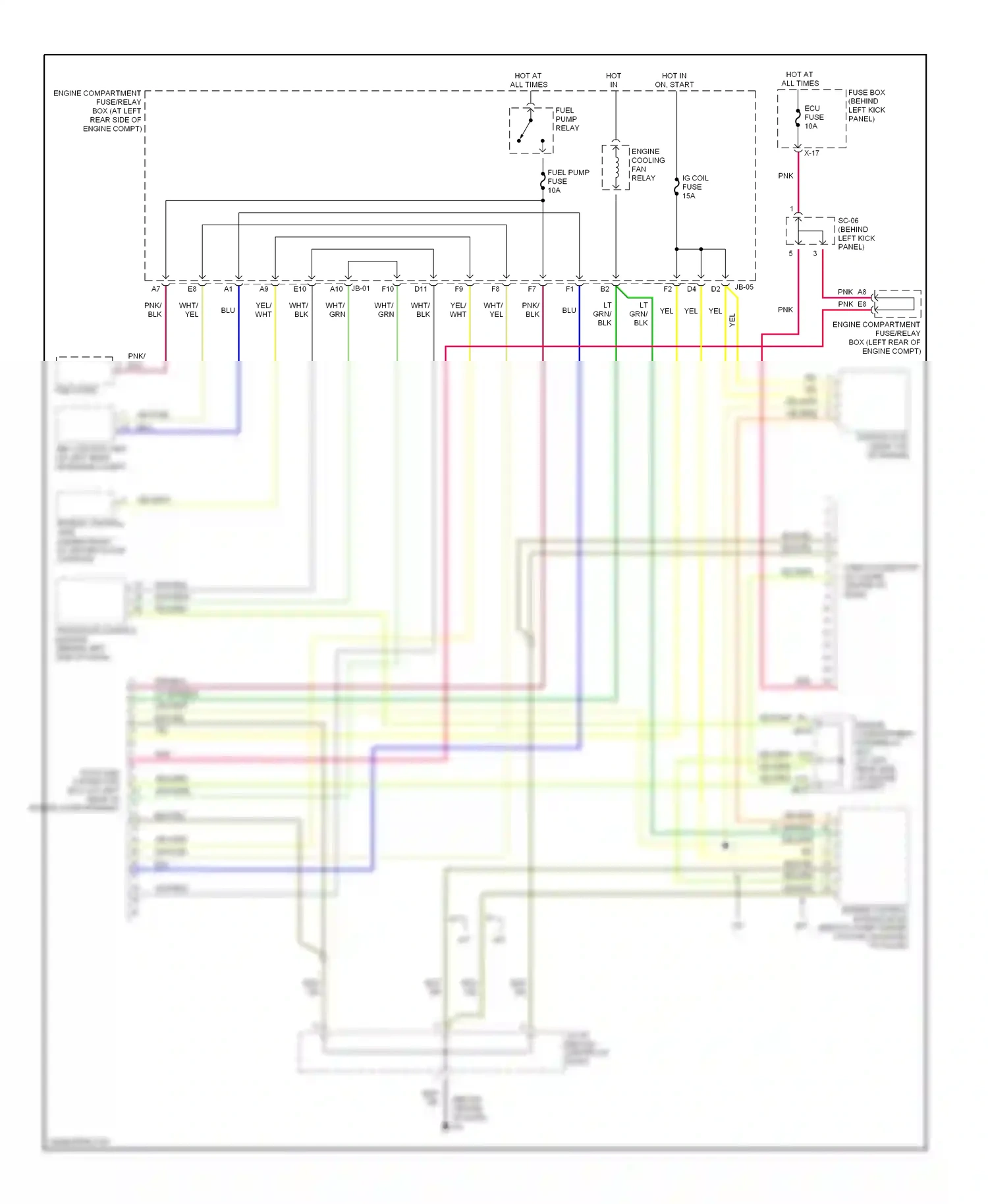 Wiring diagram blu for Kia Spectra I facelift (2001-2004) (3 of 25)