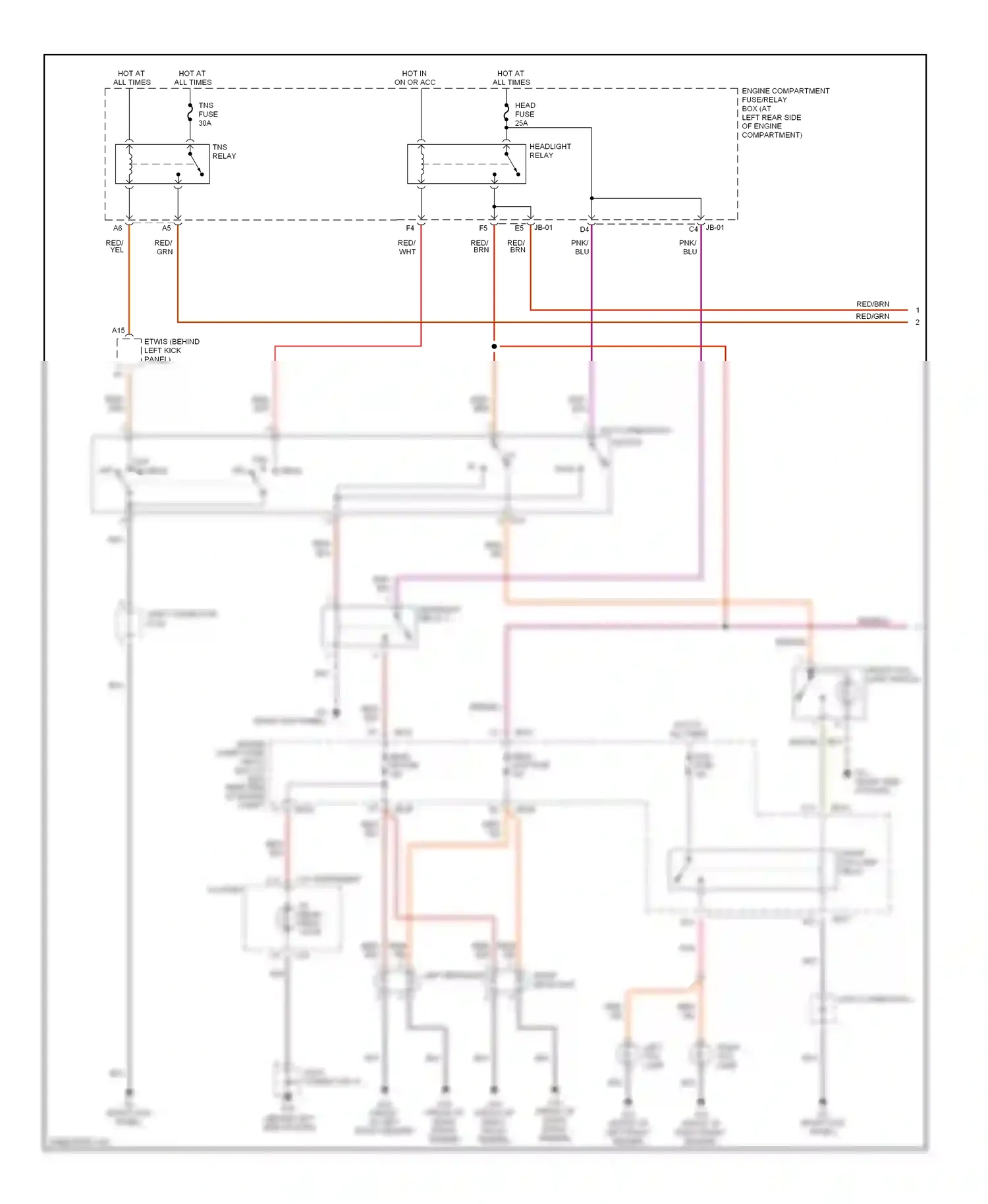 Wiring diagram blu for Kia Spectra I facelift (2001-2004) (8 of 25)
