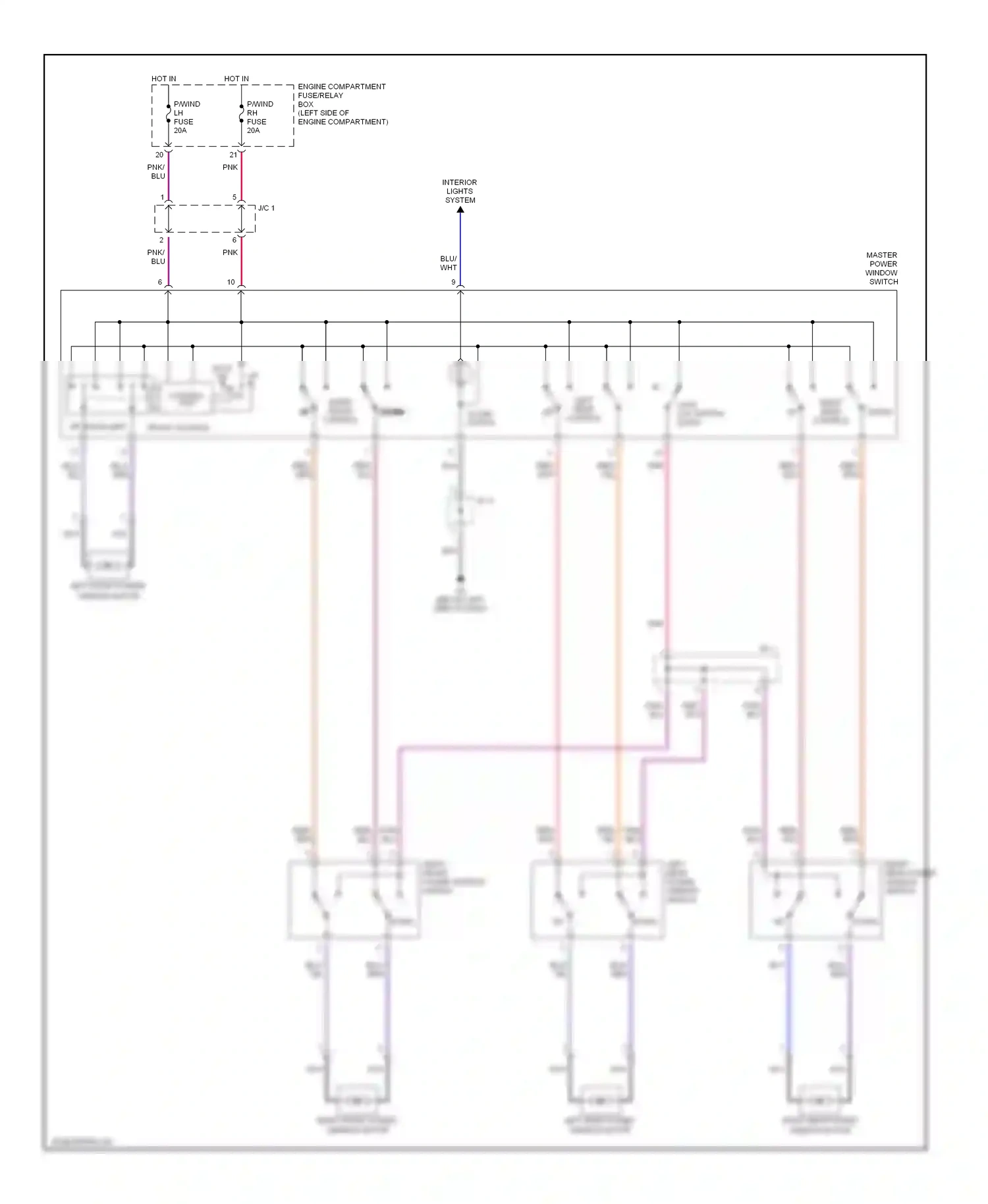 Wiring diagram down down for Kia Spectra I facelift (2001-2004) (1 of 1)