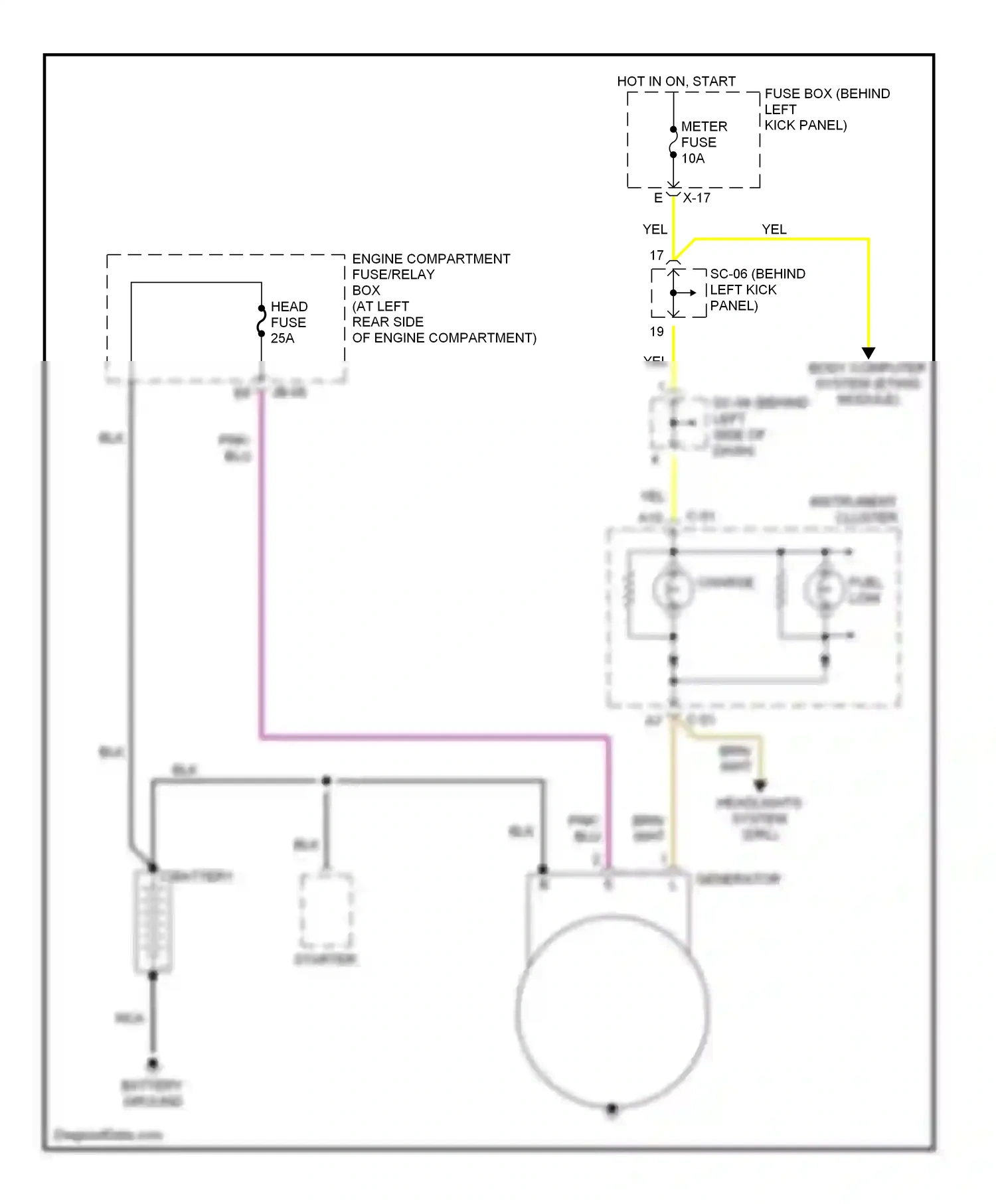 Wiring diagram nca for Kia Spectra I facelift (2001-2004) (2 of 12)