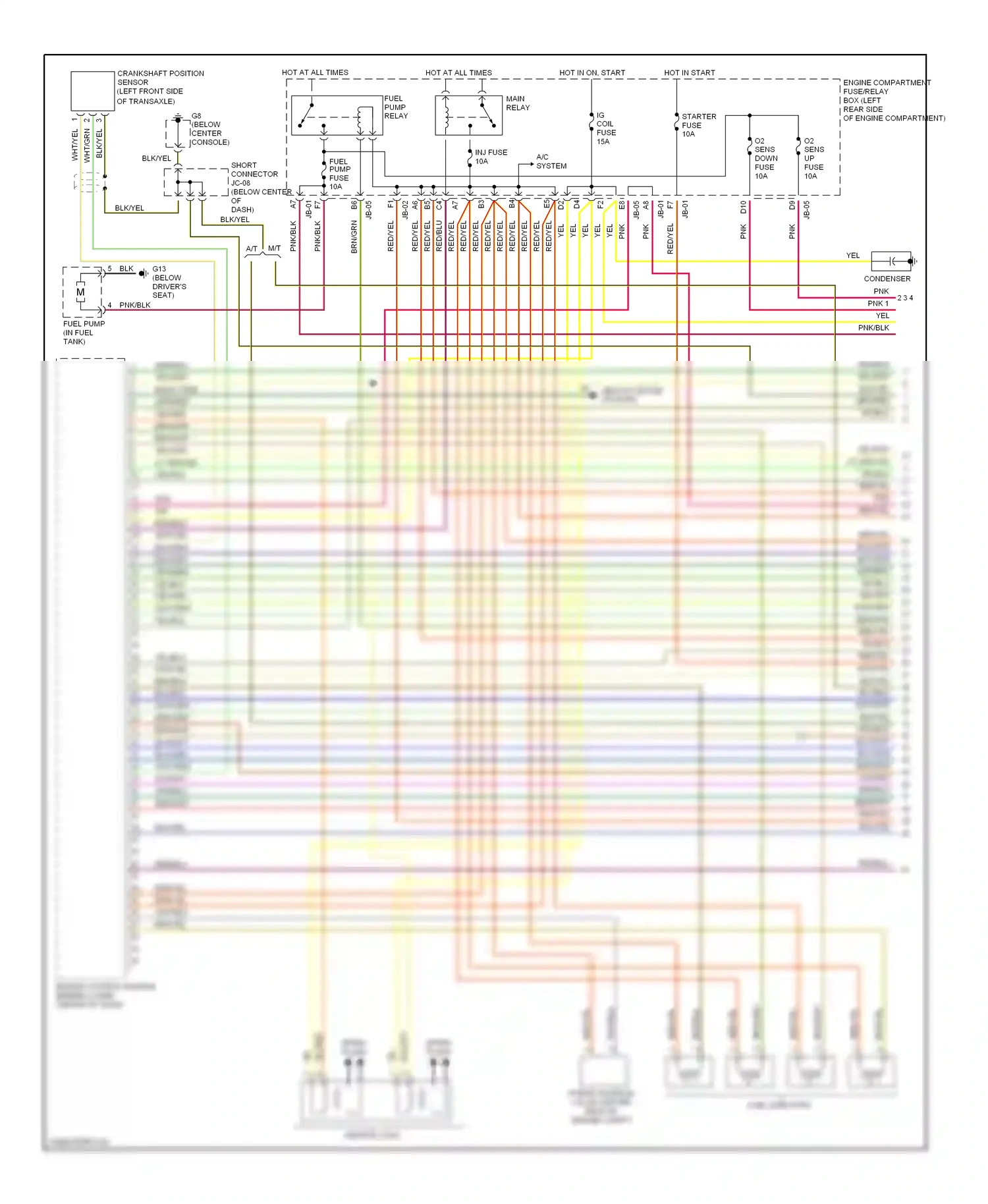 Kia Spectra I facelift (2001-2004) red/blu wiring diagram  (6 of 8)