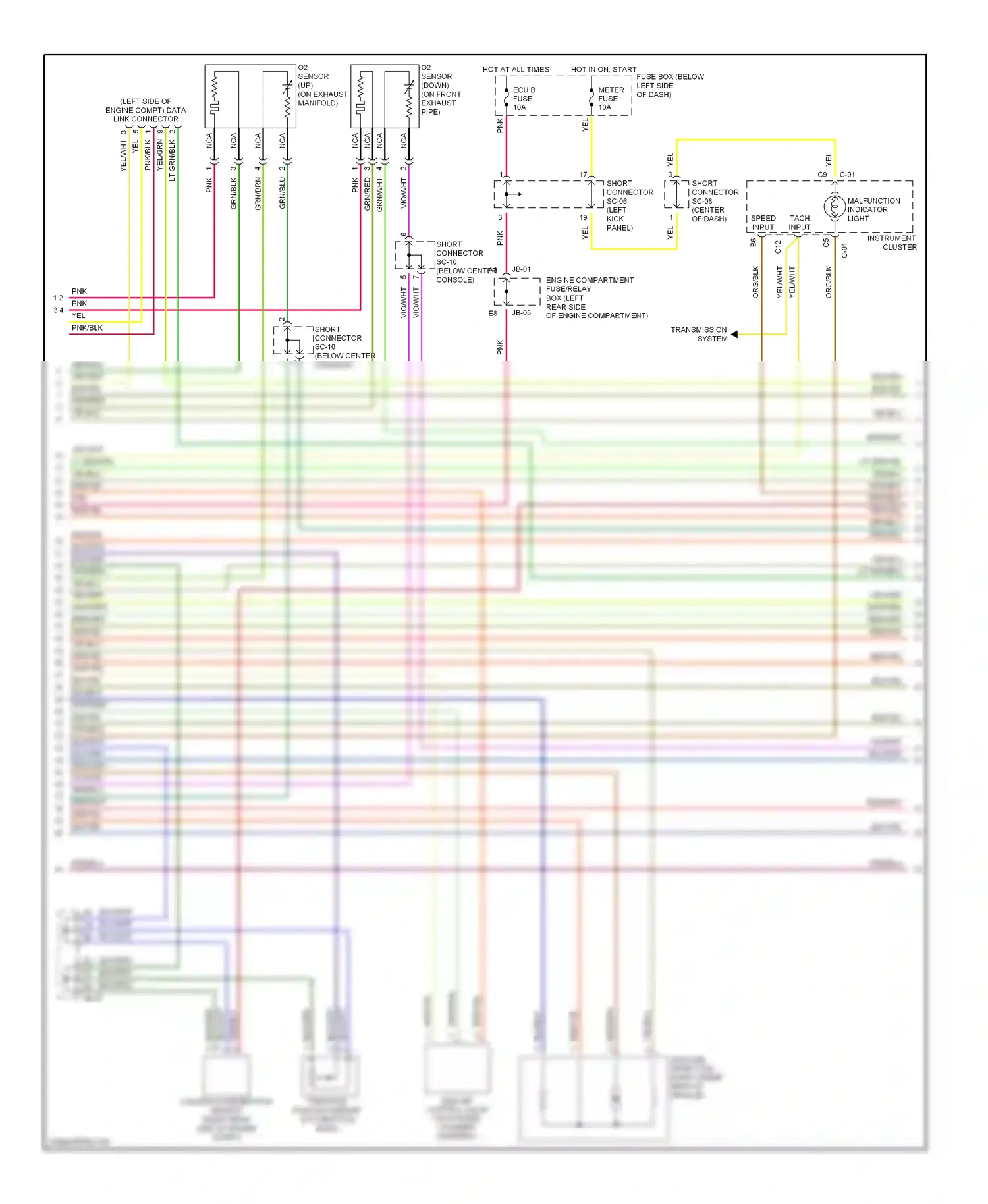 Kia Spectra I facelift (2001-2004) red/blu wiring diagram  (7 of 8)