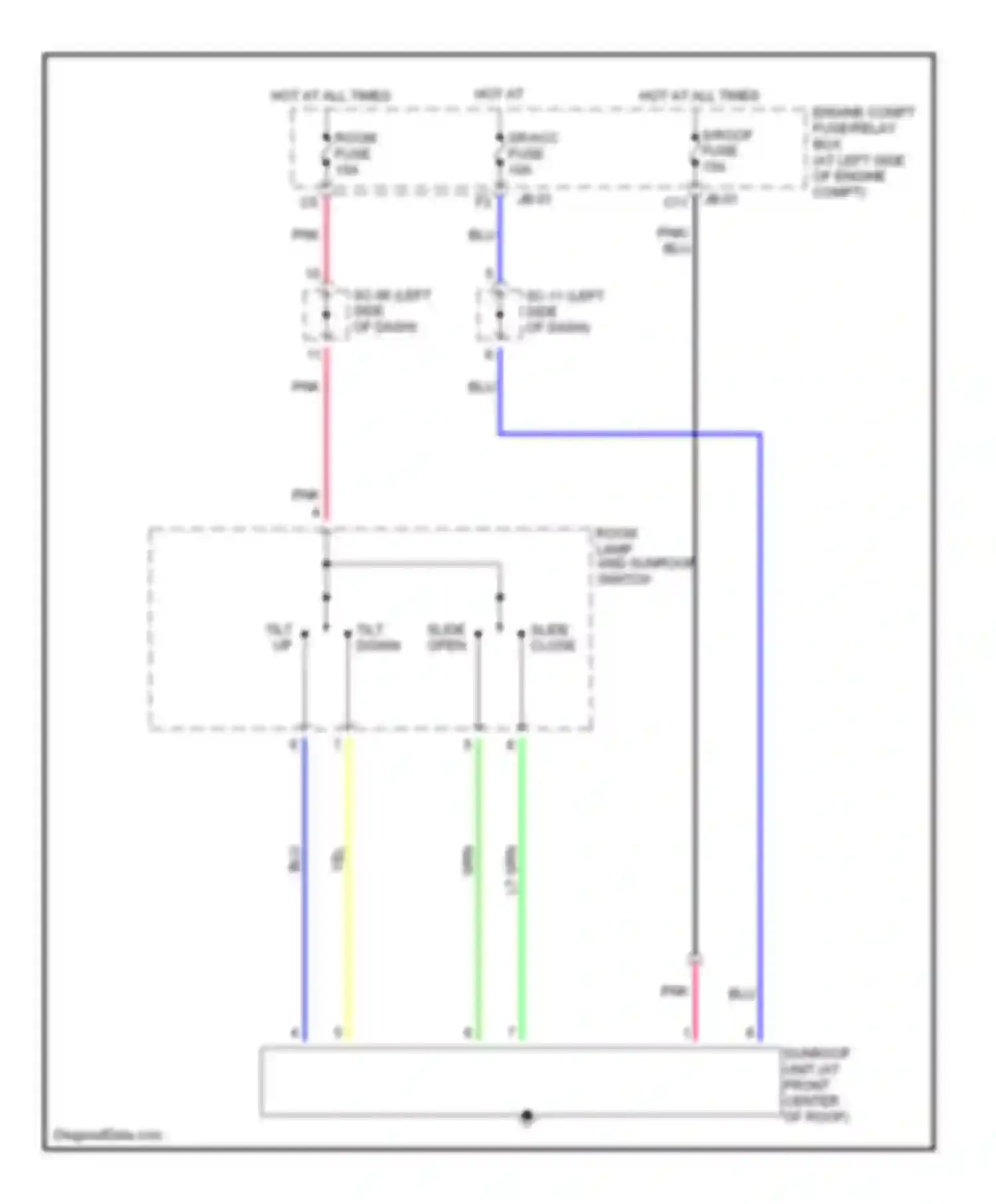 Wiring diagram tilt up tilt down for Kia Spectra I facelift (2001-2004) (1 of 1)