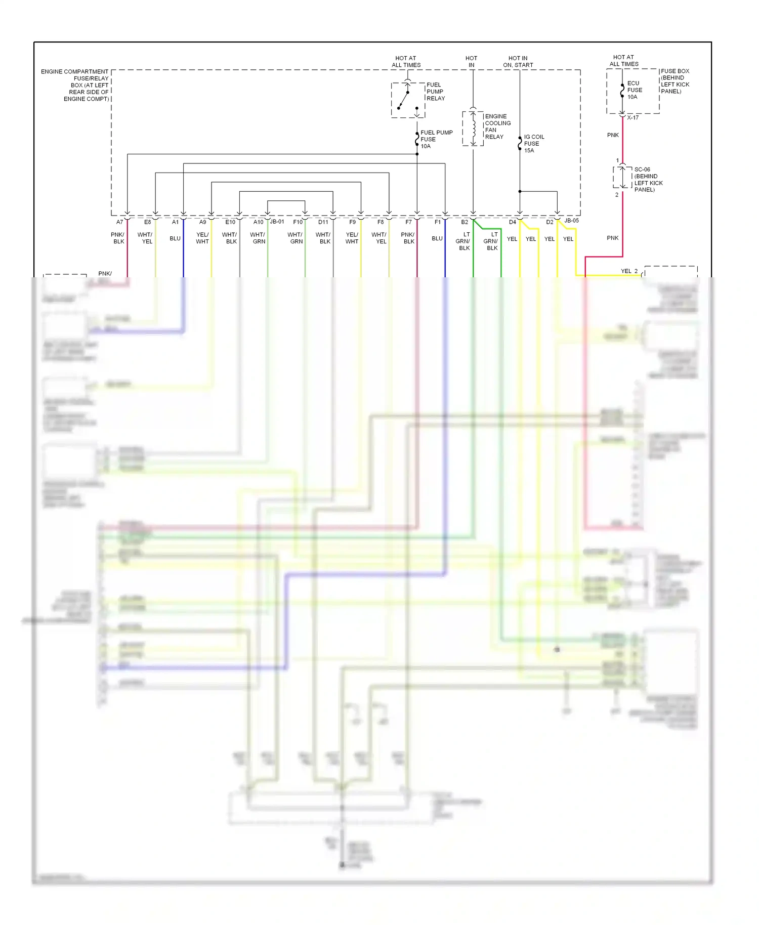 Kia Spectra I (2000-2001) blu wiring diagram  (3 of 22)