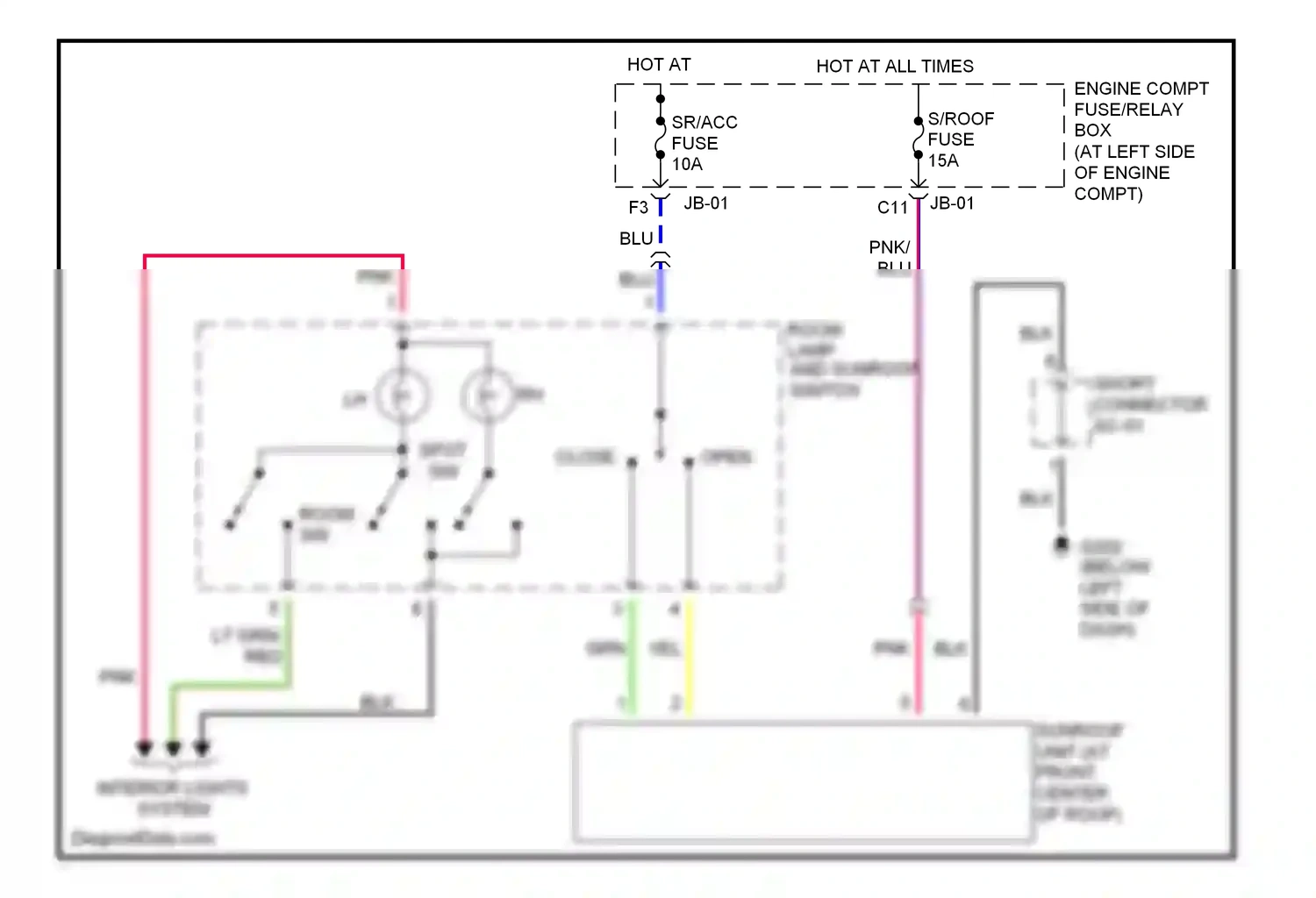Kia Spectra I (2000-2001) blu wiring diagram  (17 of 22)