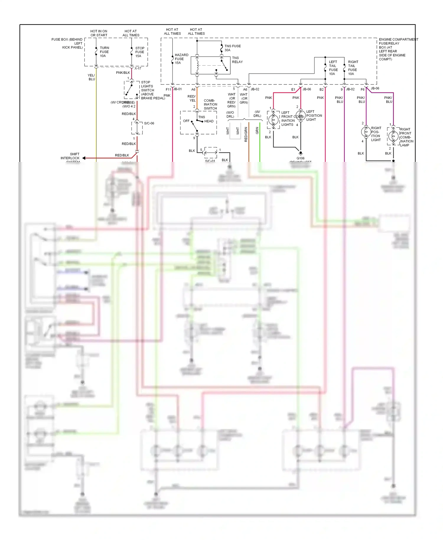 Wiring diagram grn/org for Kia Spectra I (2000-2001) (1 of 5)
