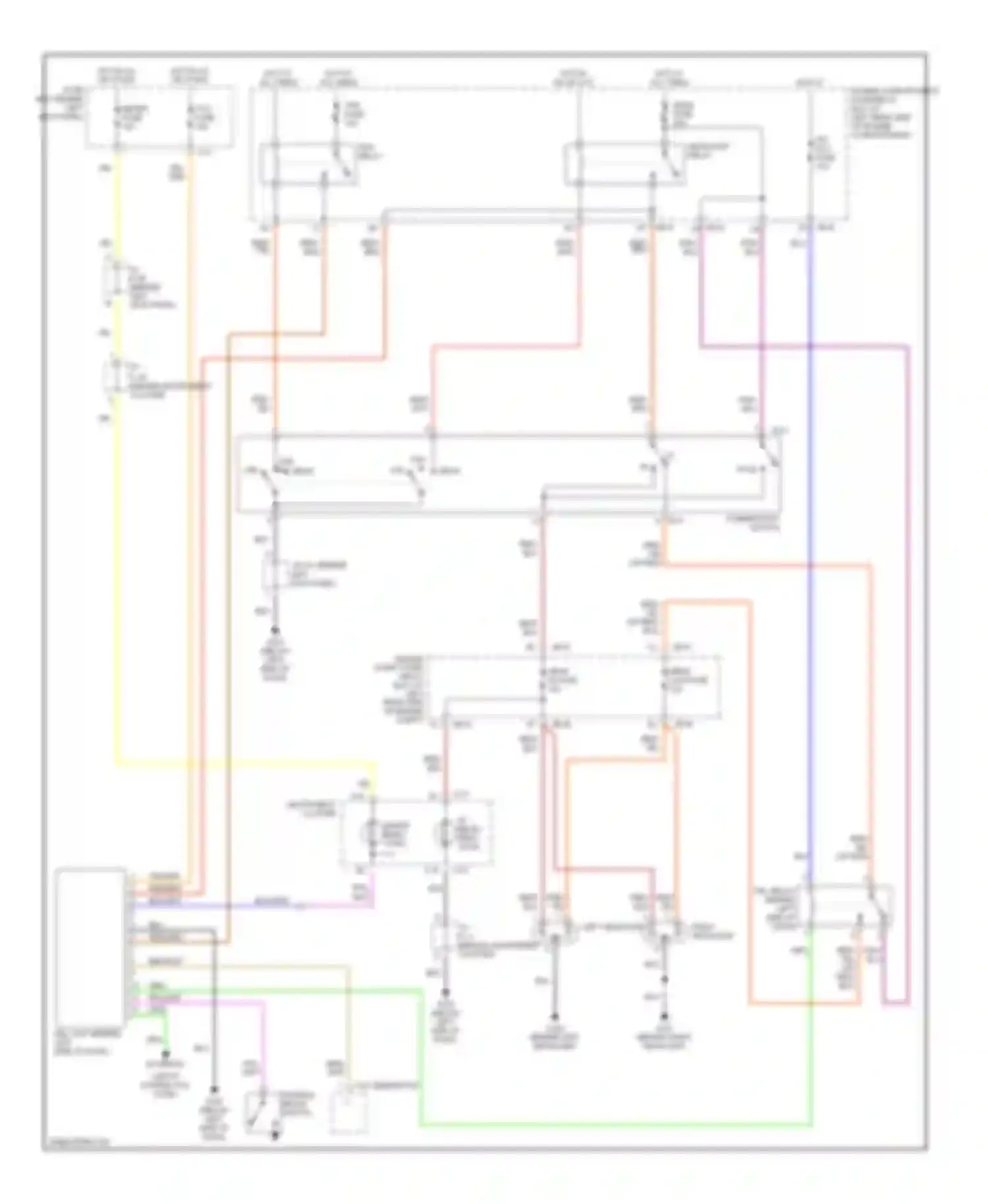 Wiring diagram hot in on or acc for Kia Spectra I (2000-2001) (1 of 2)