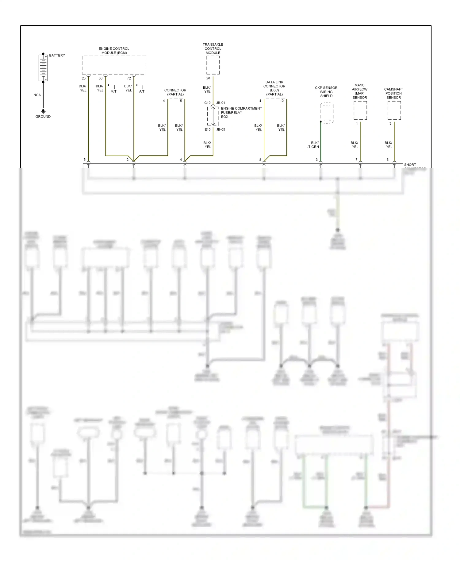 Wiring diagram right headlight for Kia Spectra I (2000-2001) (1 of 3)