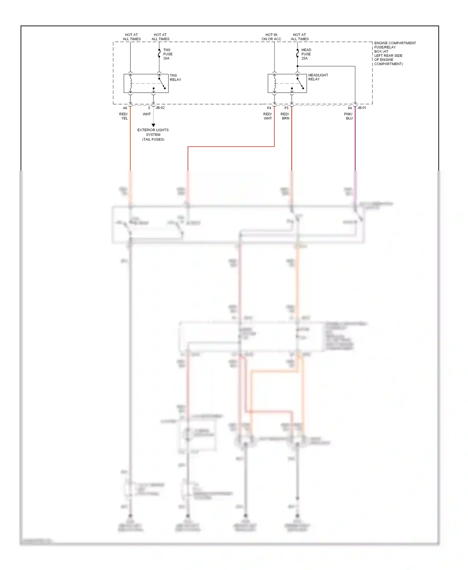 Wiring diagram right headlight for Kia Spectra I (2000-2001) (3 of 3)