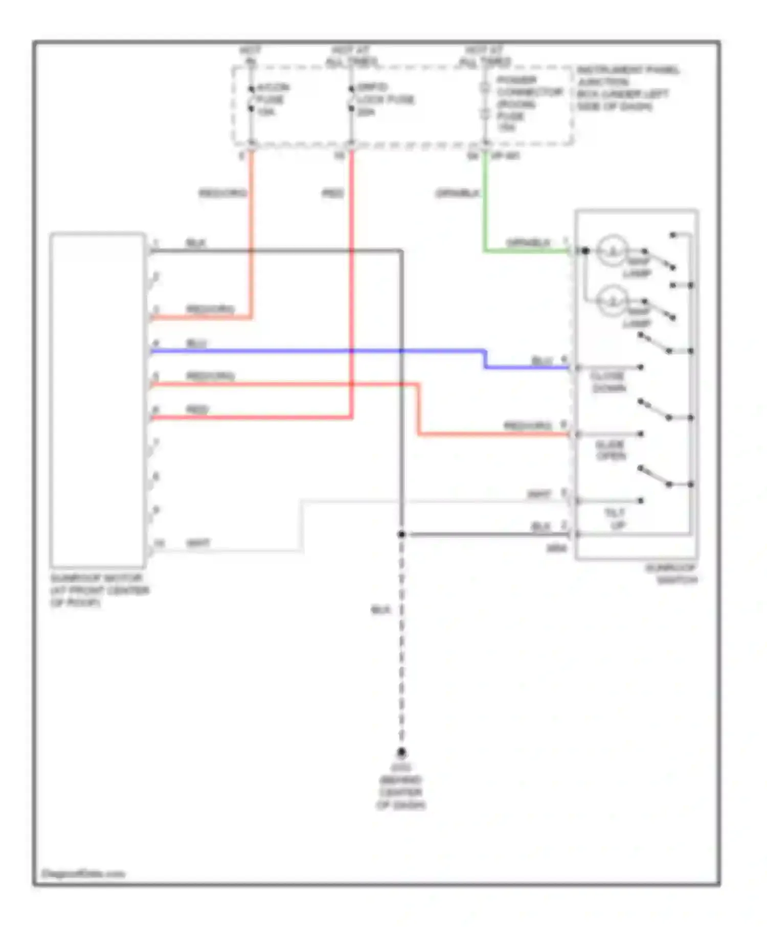Wiring diagram srf/d lock fuse for Kia Spectra II (2004-2008)