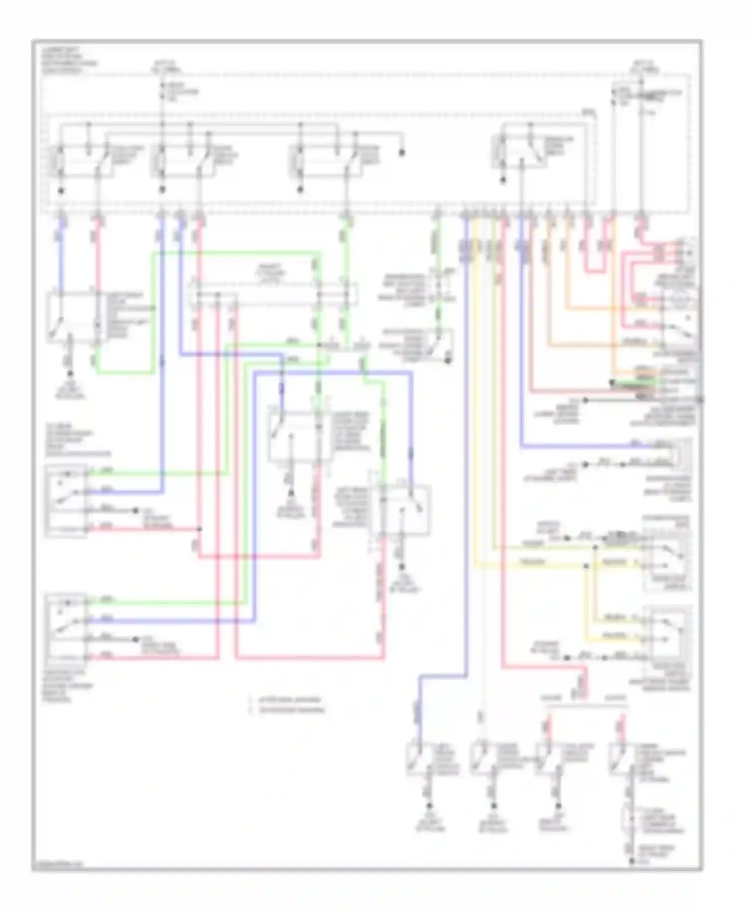Wiring diagram right front power window switch for Kia Spectra II (2004-2008)