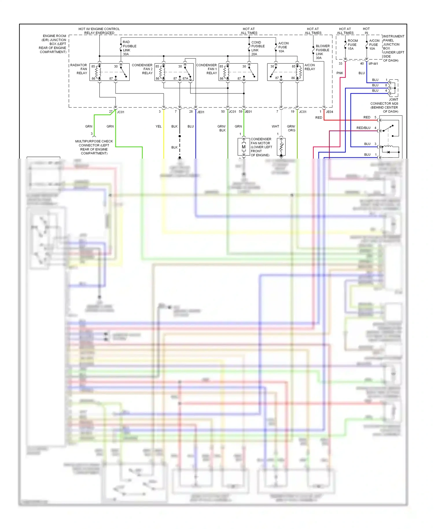 Kia Spectra II (2004-2008) red/blu wiring diagram  (1 of 2)