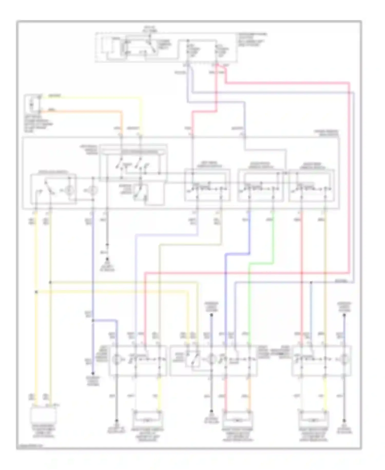 Wiring diagram right rear power window switch for Kia Spectra II (2004-2008) (3 of 3)