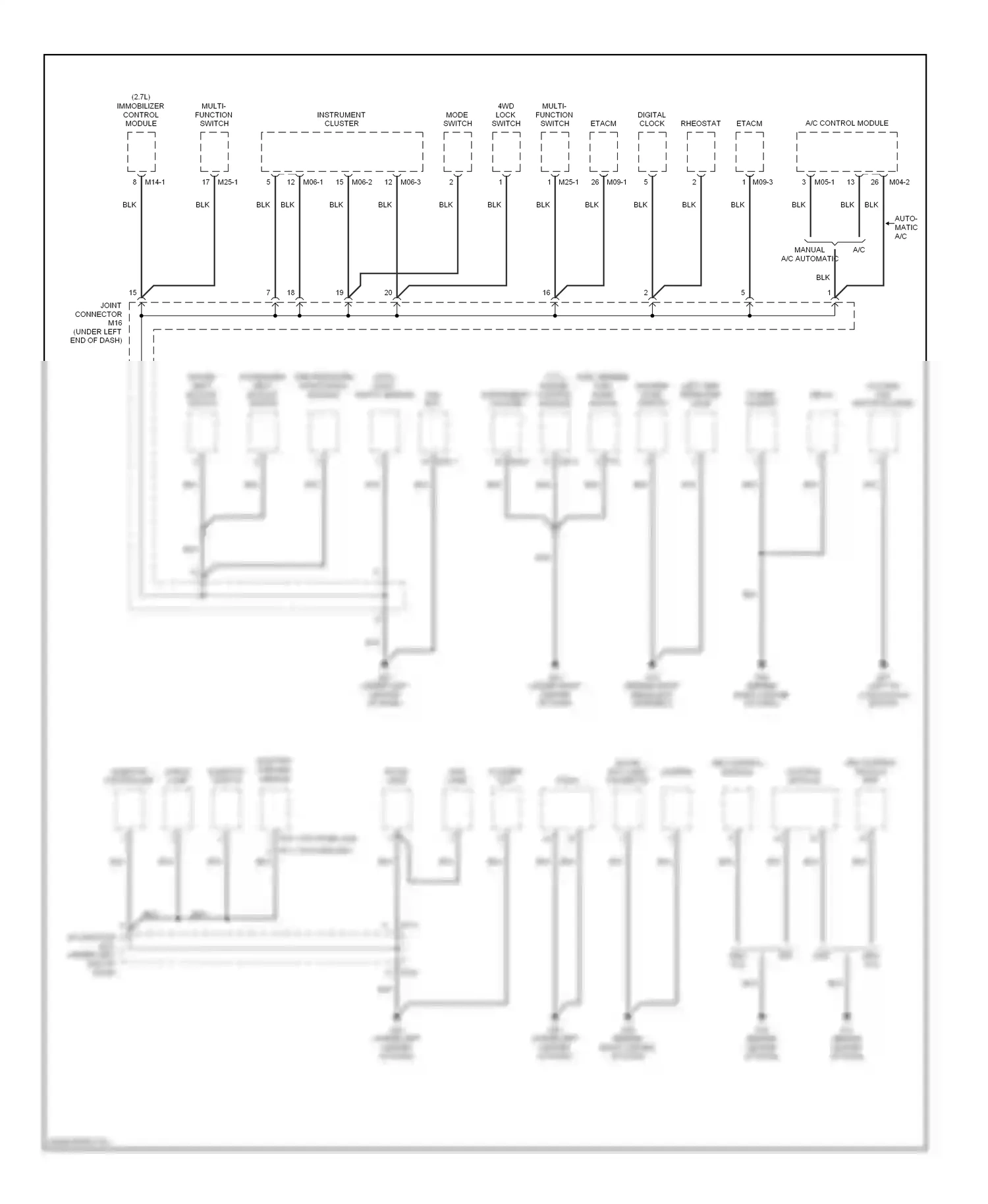 Wiring diagram abs control module for Kia Sportage II (2004-2008) (1 of 4)