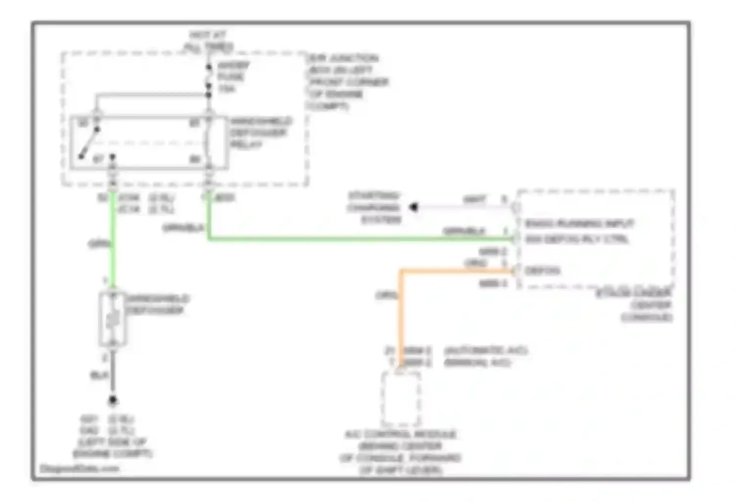Wiring diagram engg running input sig defog rly ctrl for Kia Sportage II (2004-2008) (1 of 1)