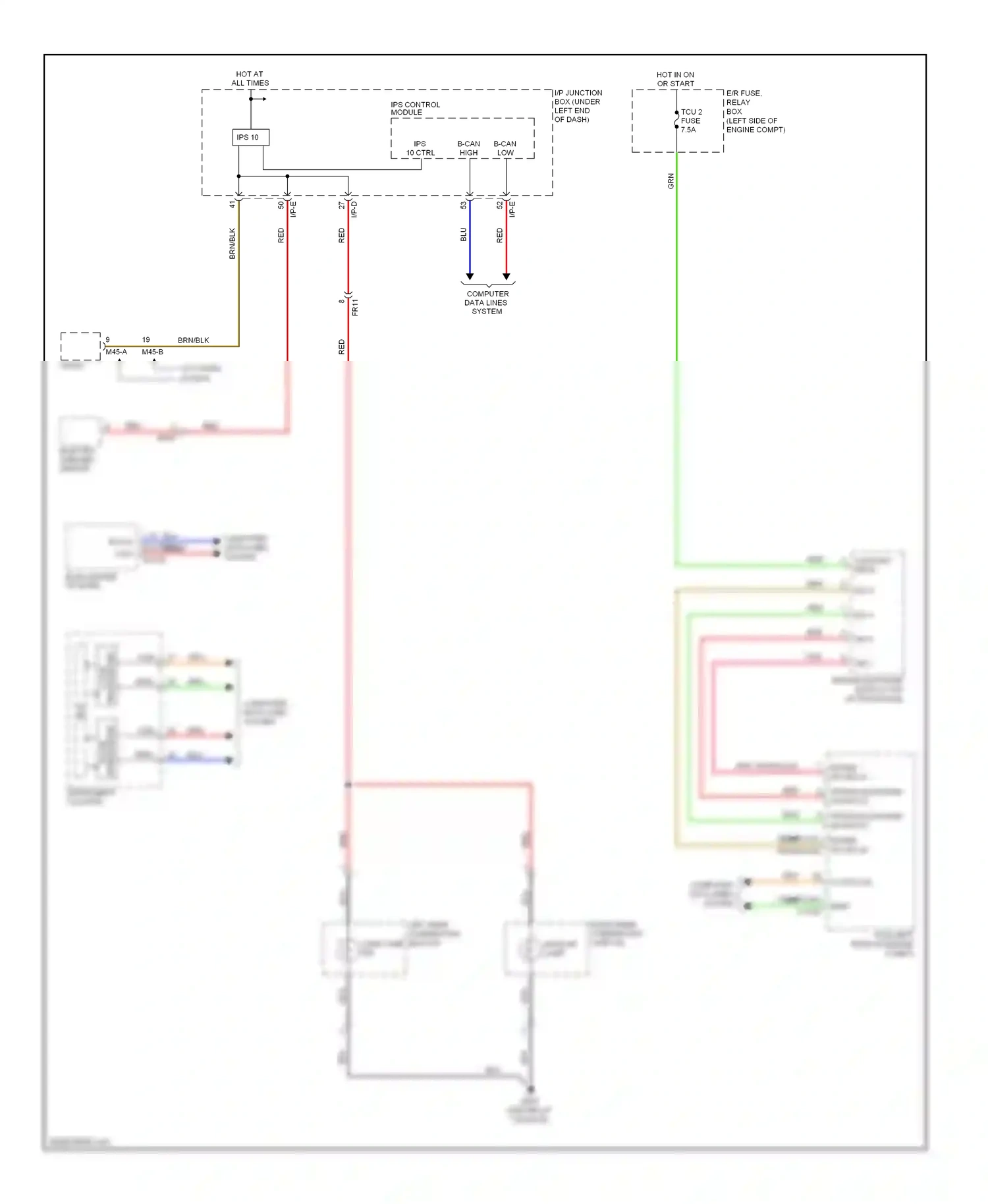 Wiring diagram ips control module for Kia Sportage III (2010-2014) (1 of 19)