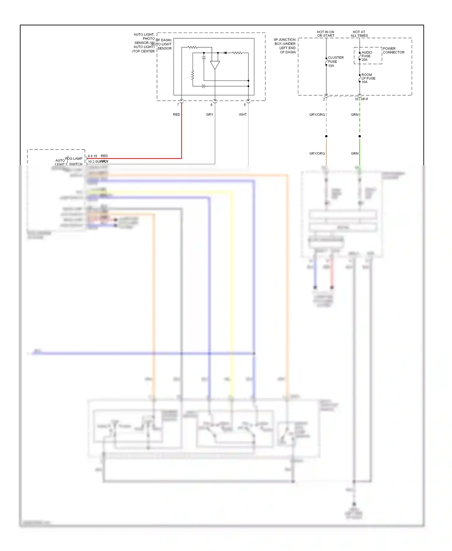 Wiring diagram light switch for Kia Sportage III (2010-2014) (4 of 5)